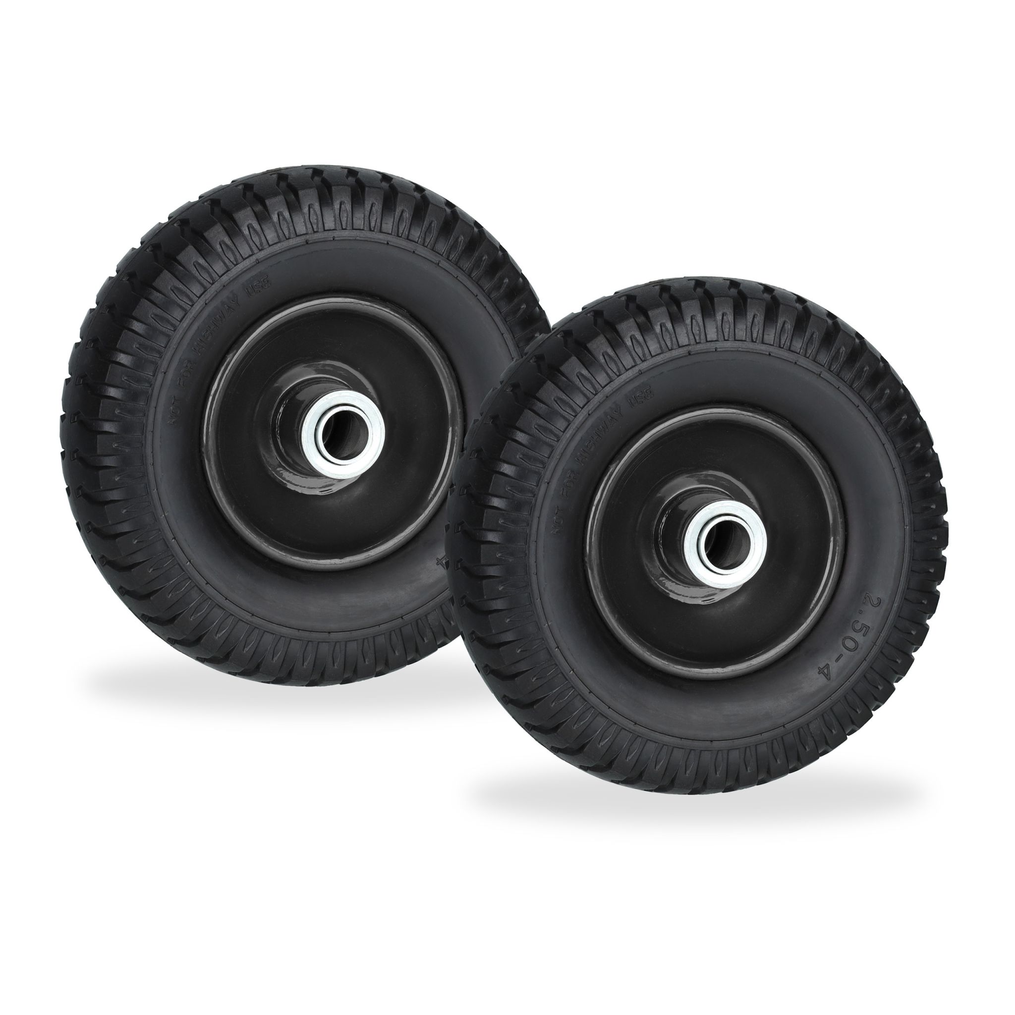 Schubkarrenrad 2.50-4 2er-Set Schwarz