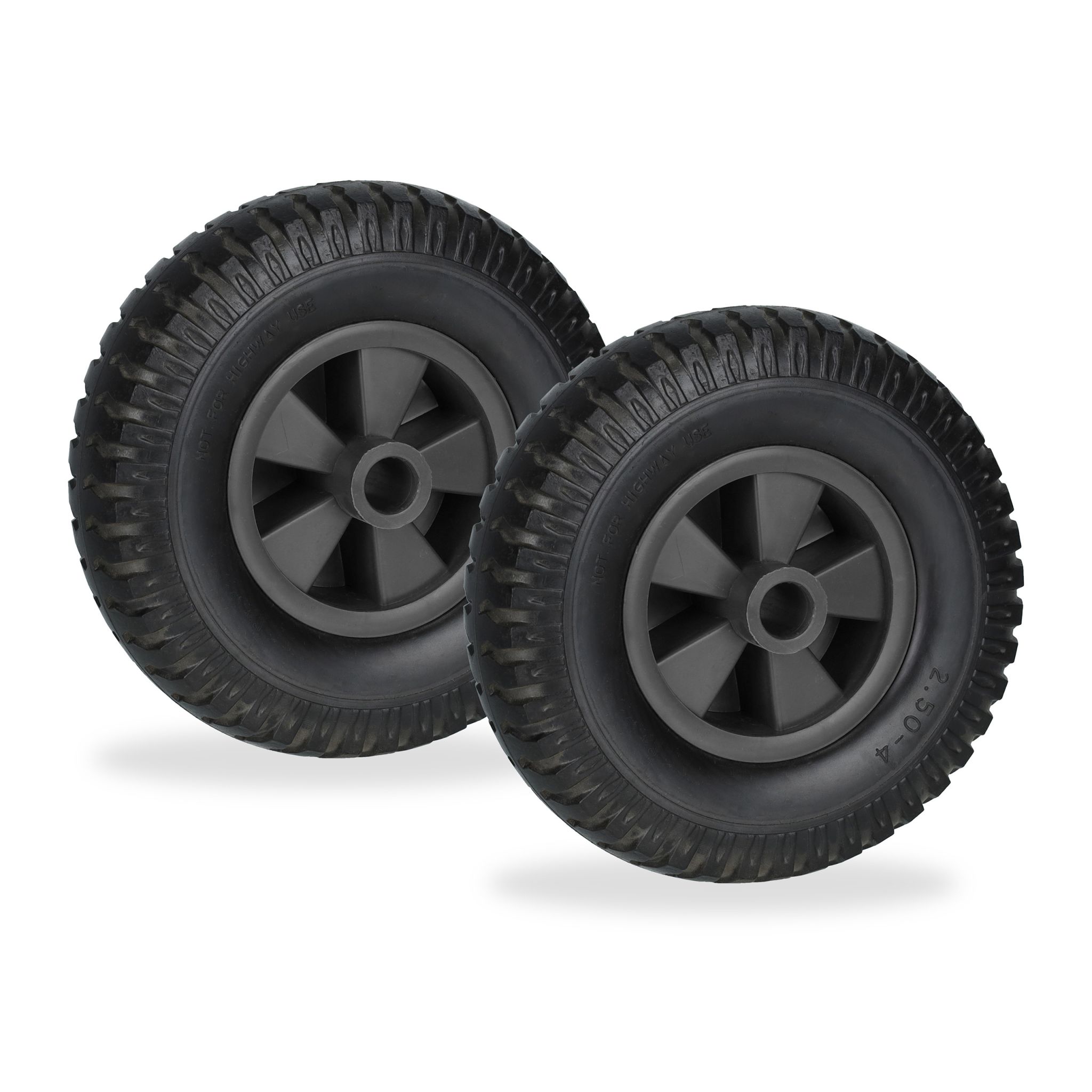 Schubkarrenrad 2.50-4 2er-Set Schwarz