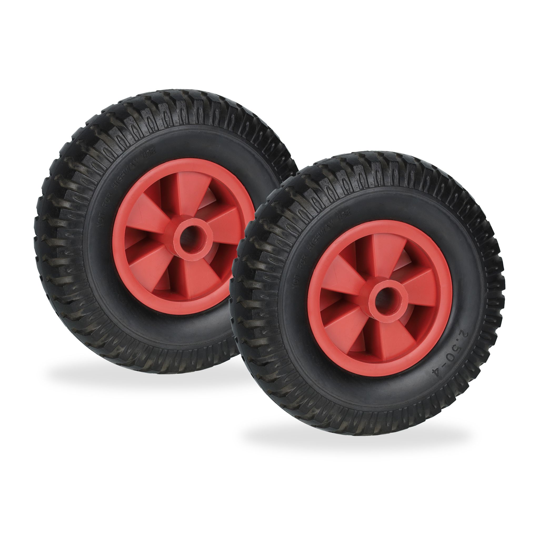Schubkarrenrad 2.50-4 2er-Set Rot-Schwarz