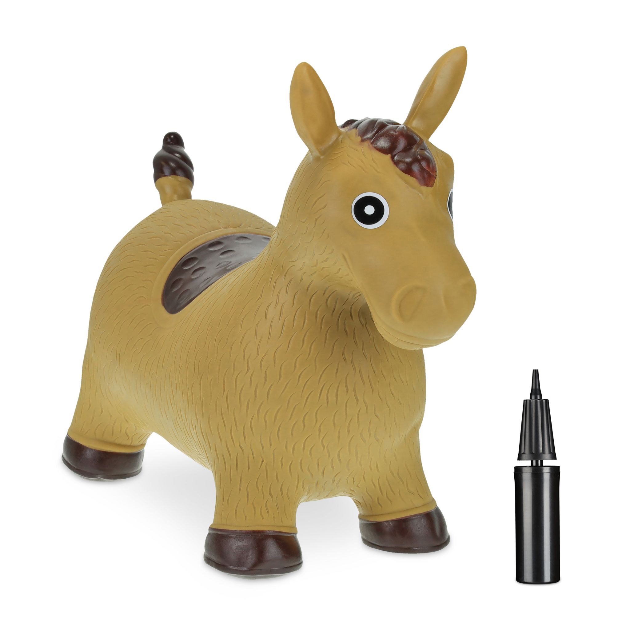 Hüpftier Pferd Dunkelbraun-Hellbraun-Schwarz