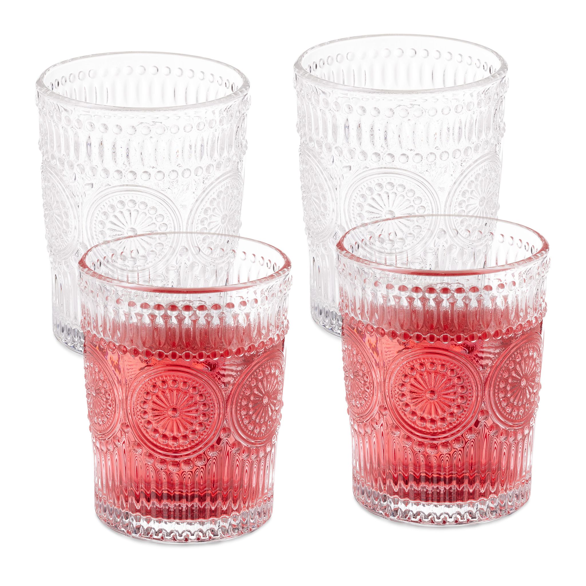 Vintage Trinkgläser 4er-Set 300ml Transparent