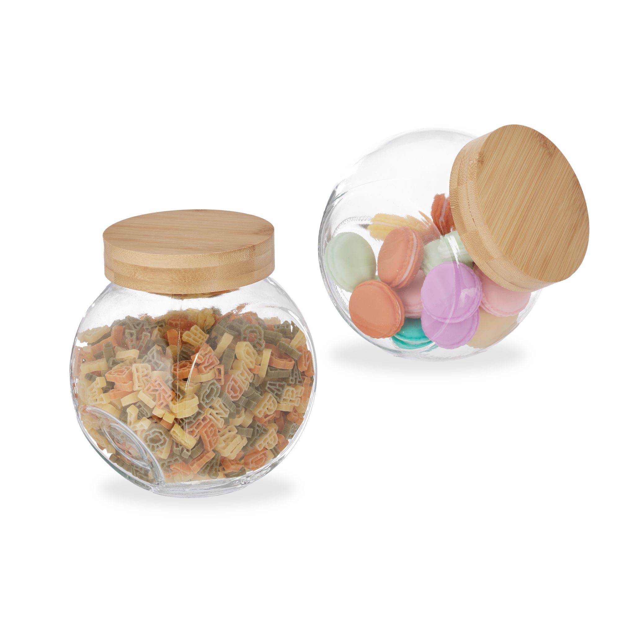 Bonbonglas 2er-Set Hellbraun-Transparent