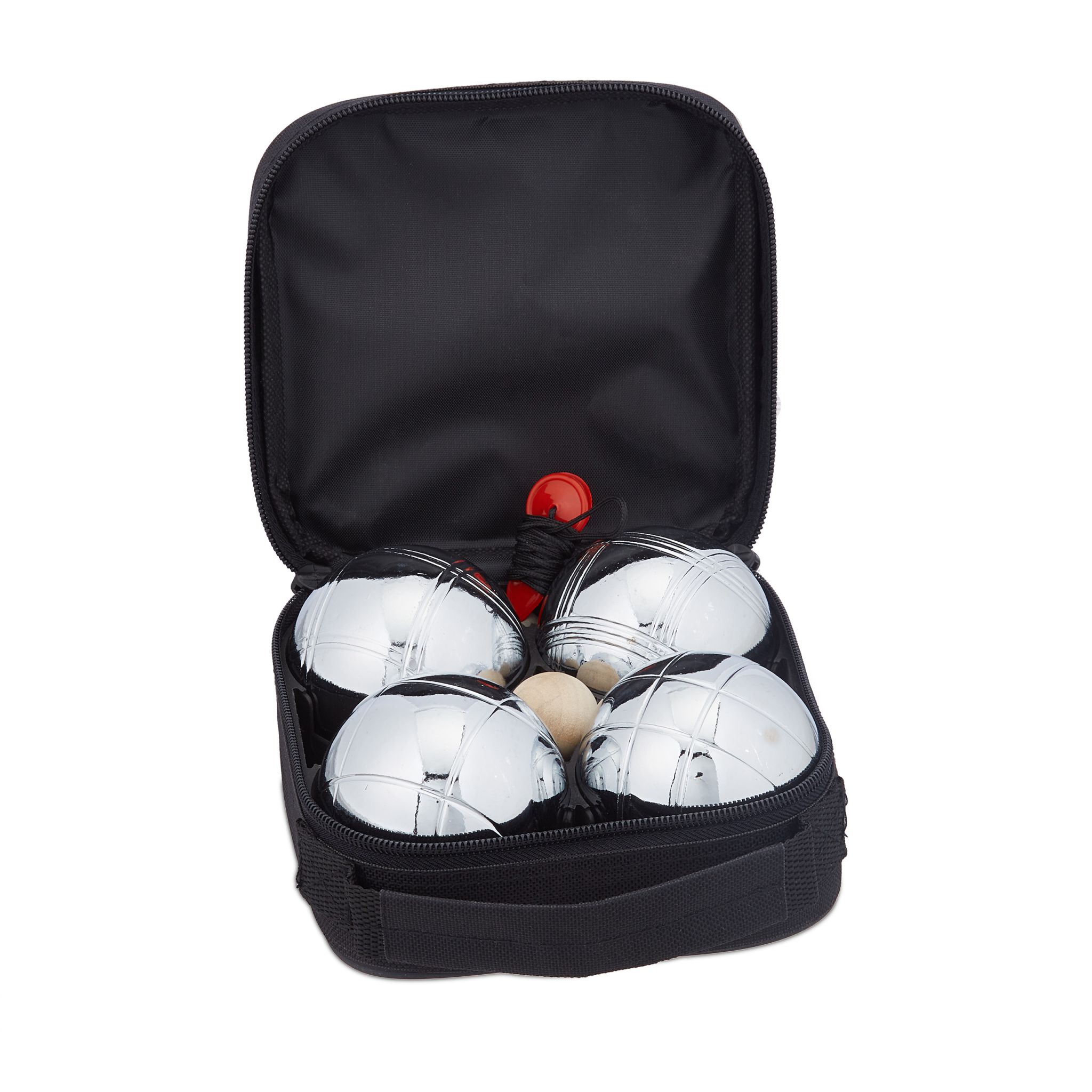 Boule Kugelset mit 4 Kugeln Schwarz-Silber