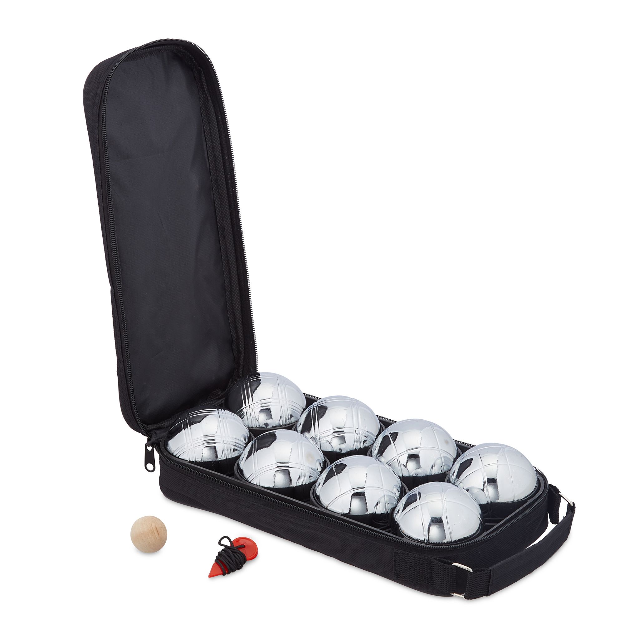 Boule Kugelset mit 8 Kugeln Schwarz-Silber