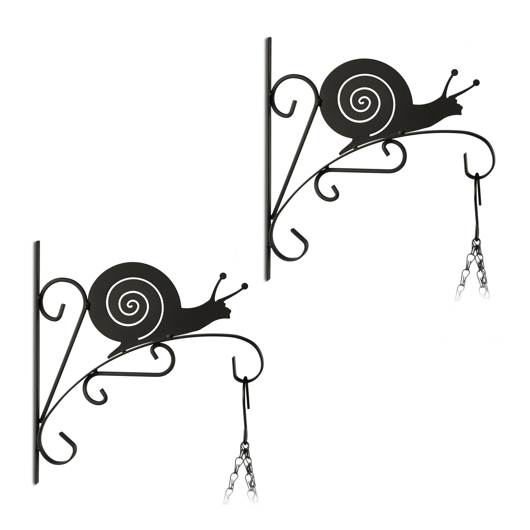 Blumenampelhalterung 2er-Set Schnecke Schwarz