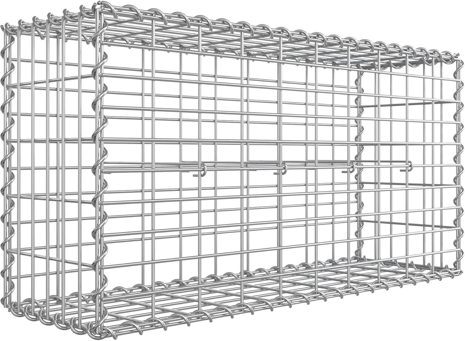 Gabionenkorb verzinkt 100x50x30cm silber Metall