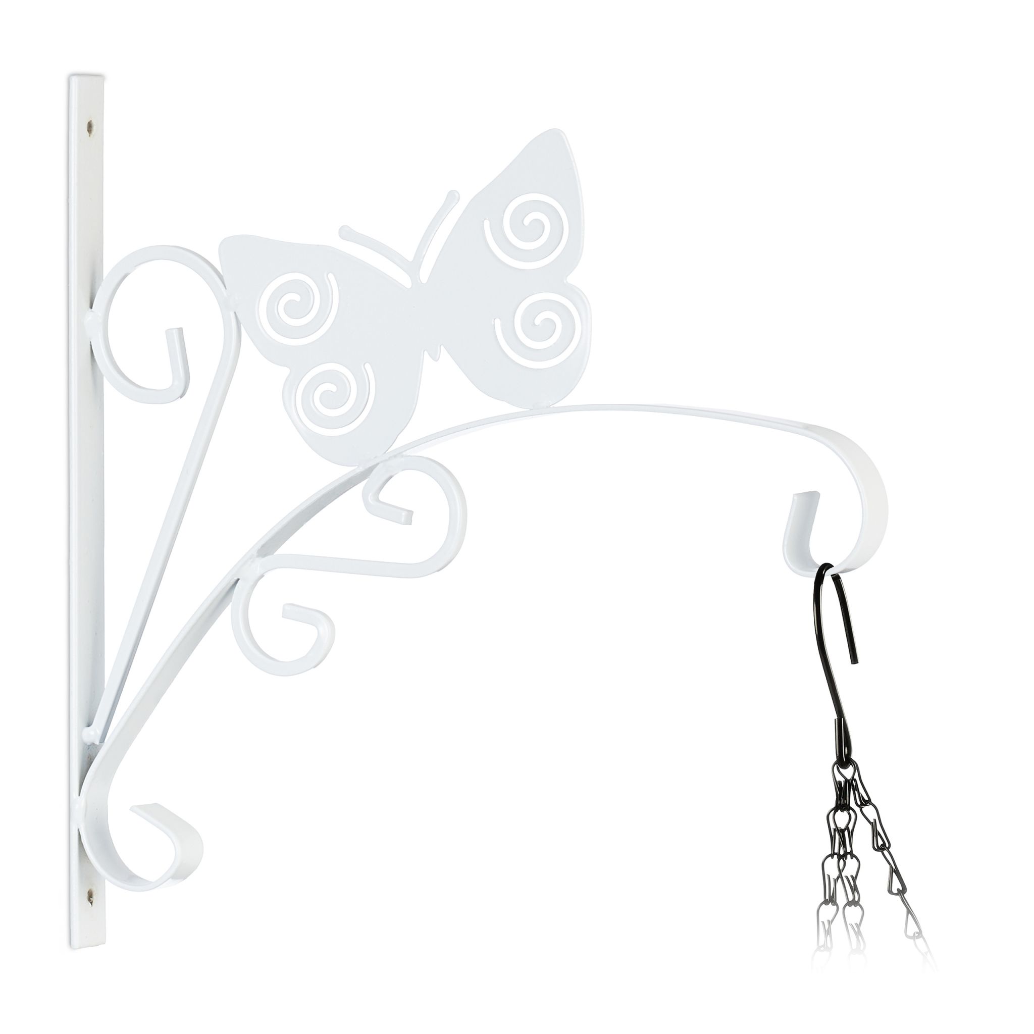 Blumenampelhalterung mit Schmetterling Weiss