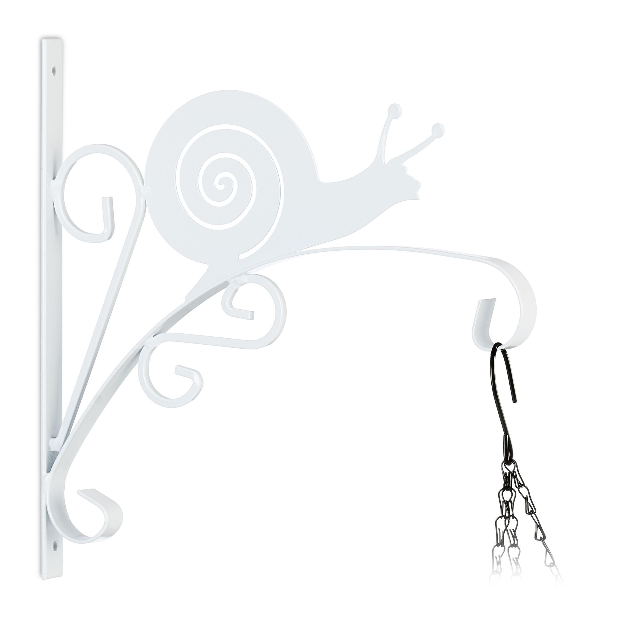 Blumenampelhalterung mit Schnecke Weiss