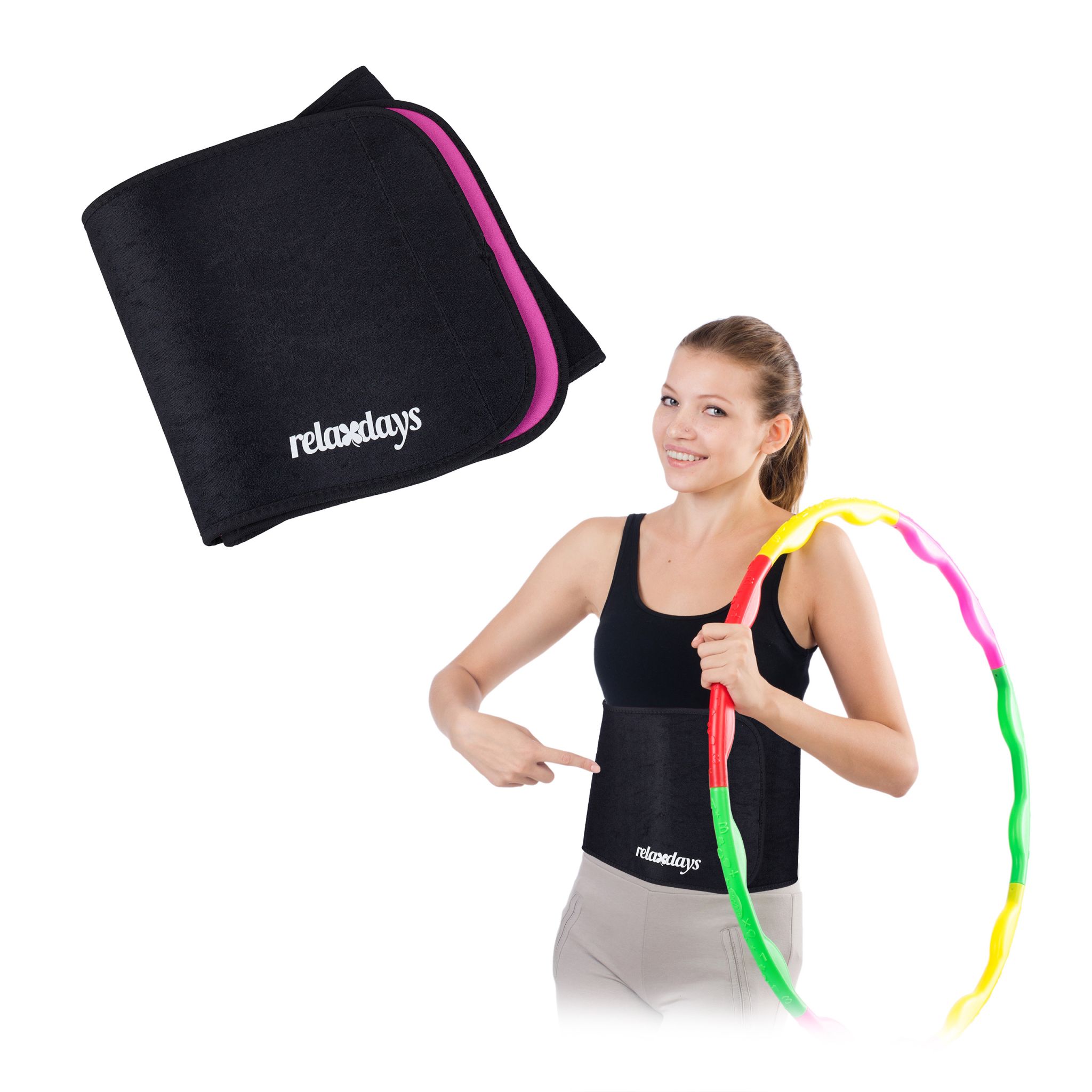 Bauchweggürtel Hula Hoop Pink-Schwarz