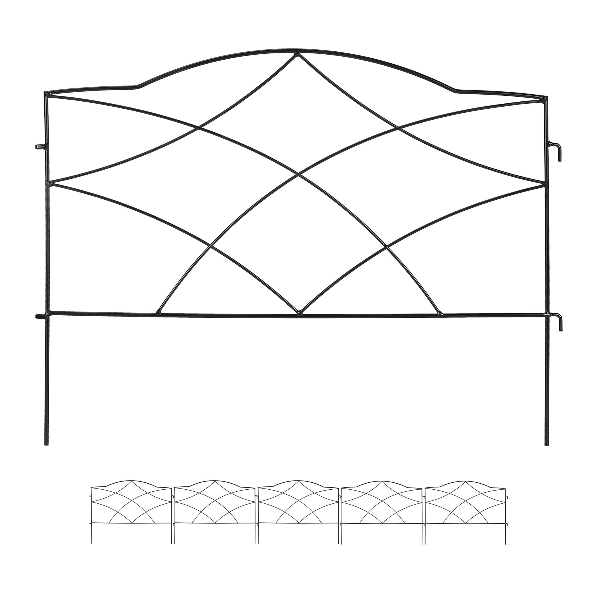 Beetzaun Metall 6-tlg. Schwarz