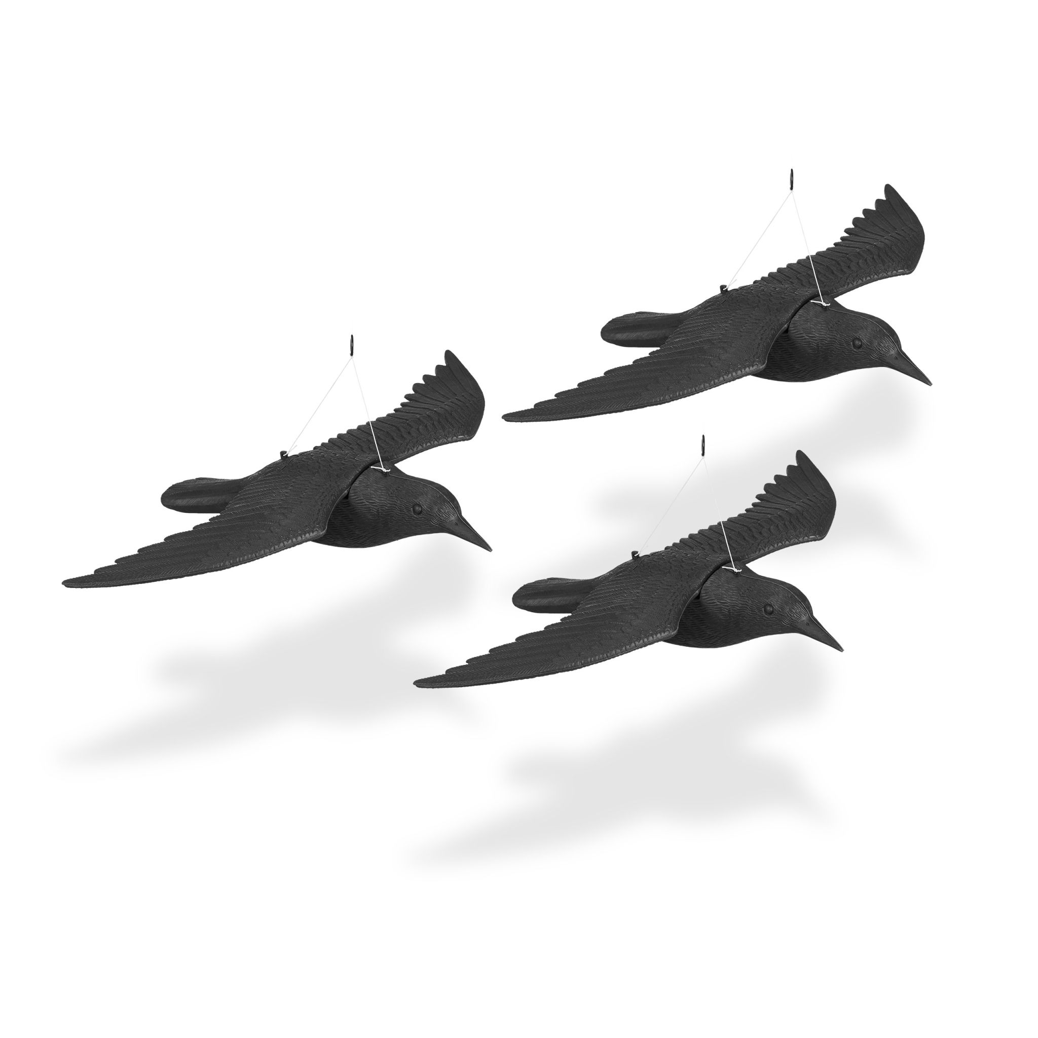 Vogelschreck Krähe 3er-Set Schwarz