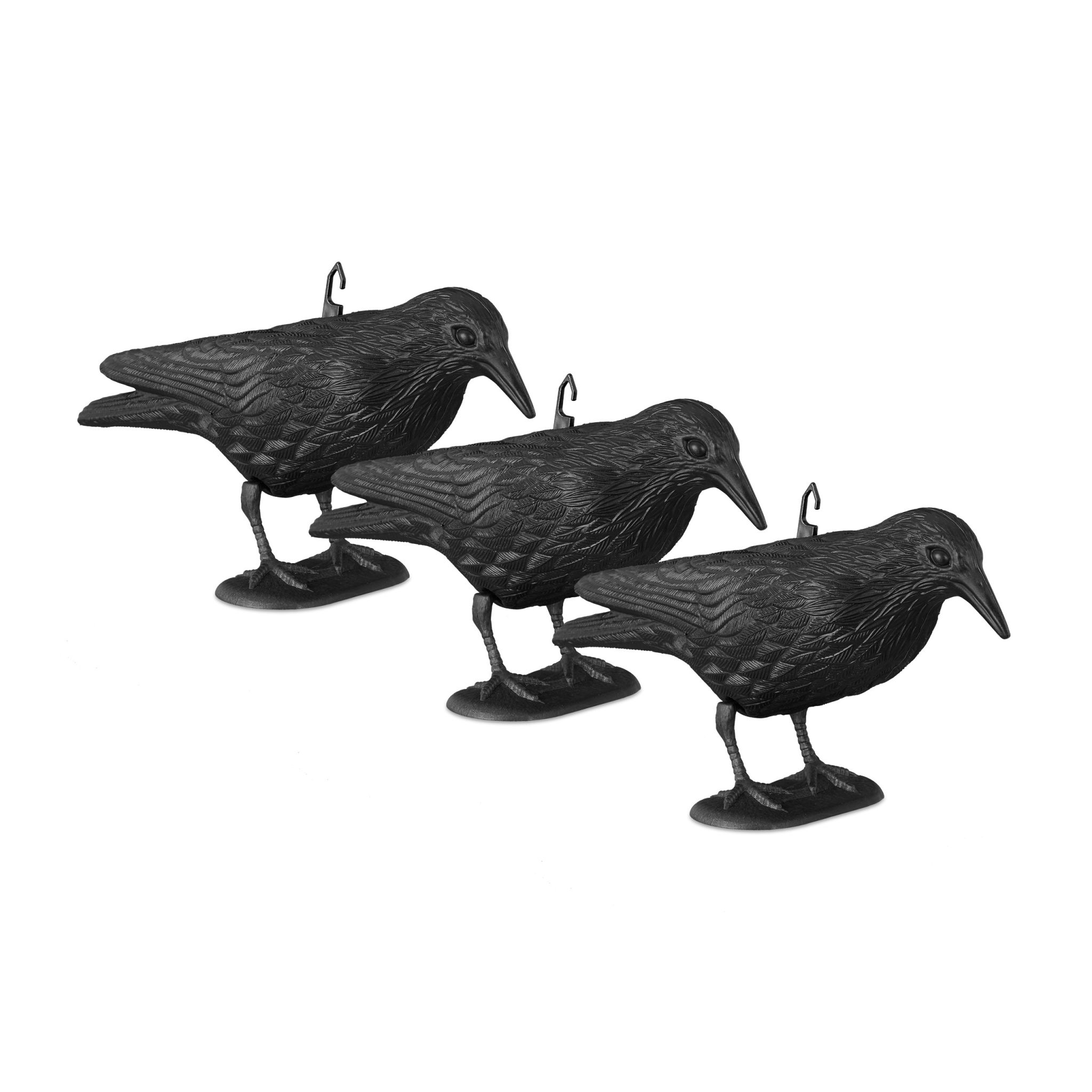 Vogelschreck Krähe 3er-Set Schwarz