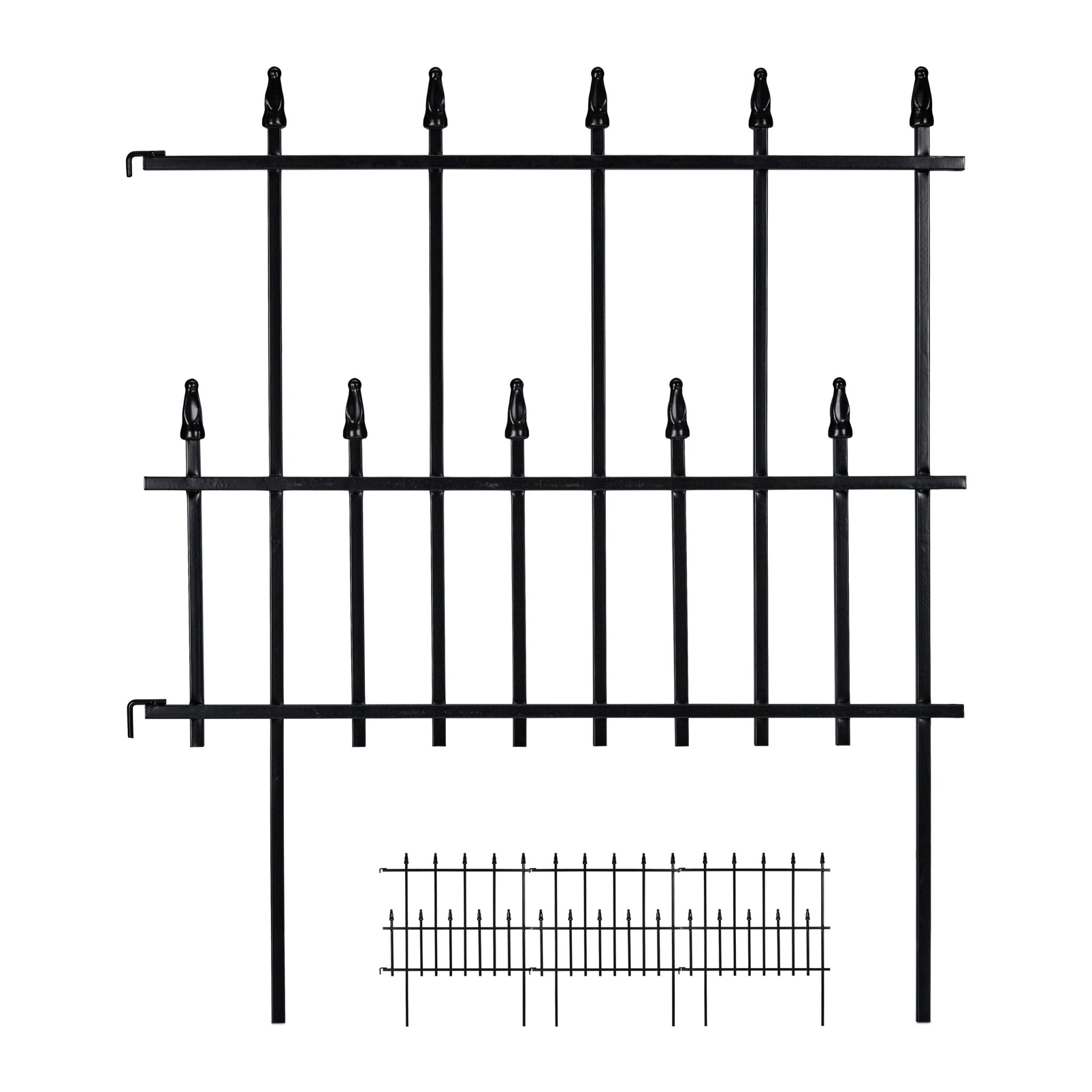 Beetzaun Metall 4-tlg. Schwarz