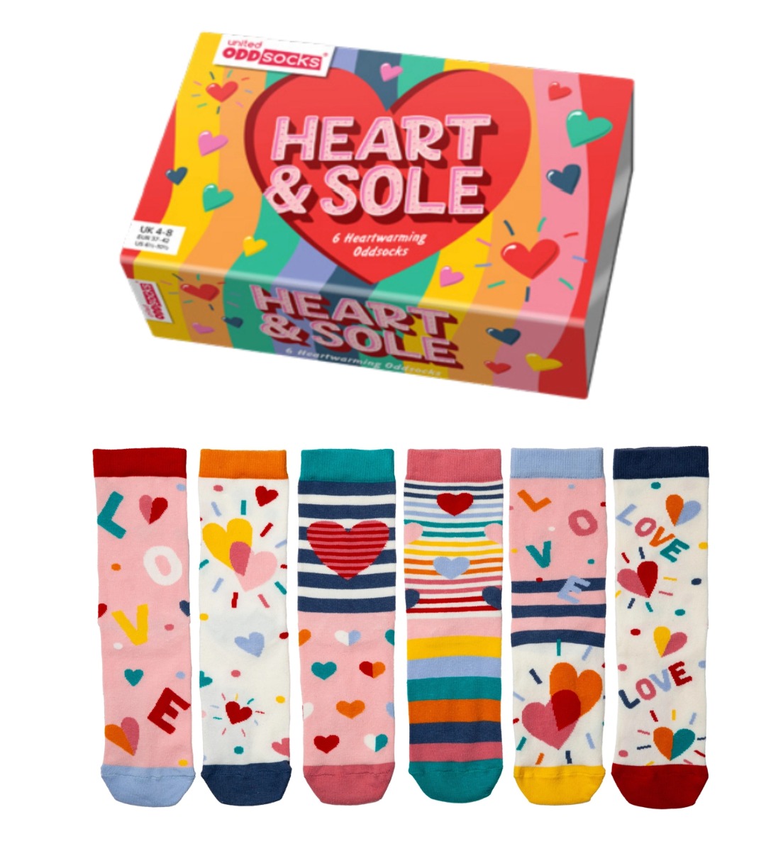 Einzelne Socken im 6er Pack HEART AND SOLE Gr. 37-42