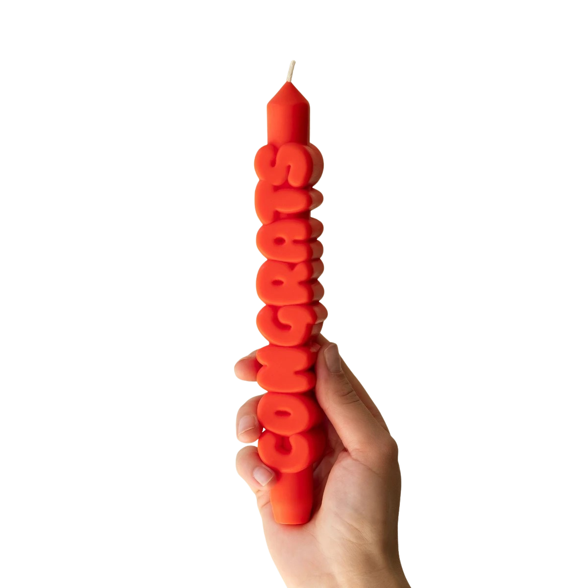 Kerze Taper candle CONGRATS Orange