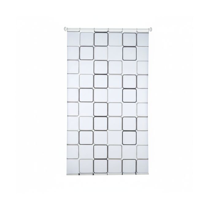 Duschrollo SQUARE Weiss-Grau