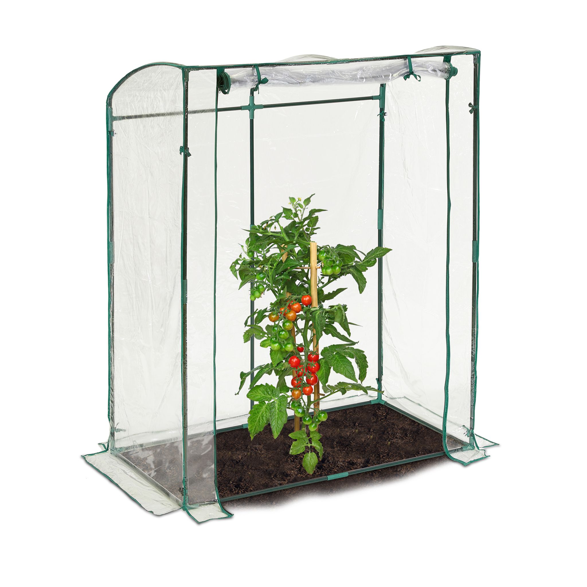 Tomatengewächshaus mit PVC-Folie Dunkelgrün-Transparent