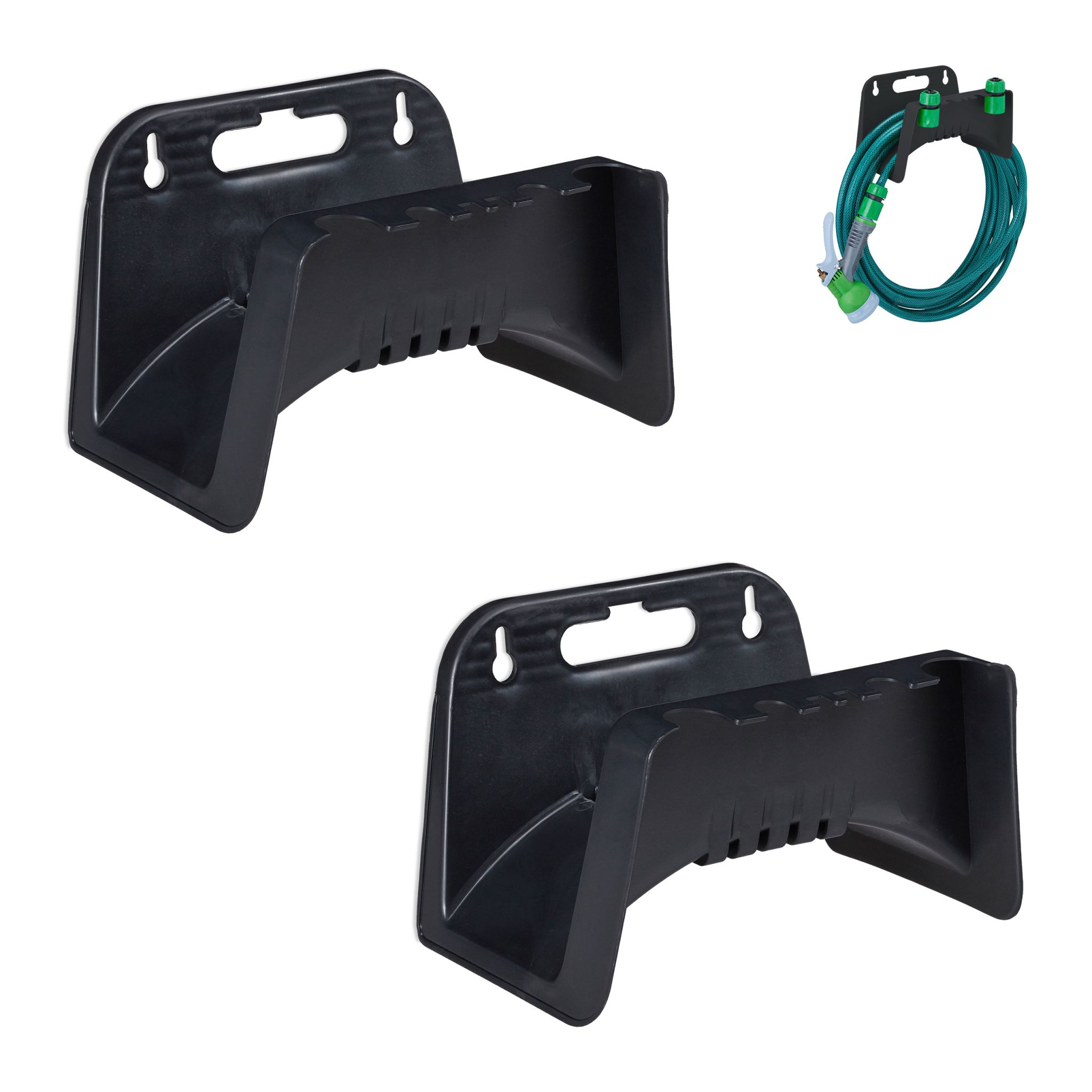 Schlauchhalter 2er-Set Schwarz