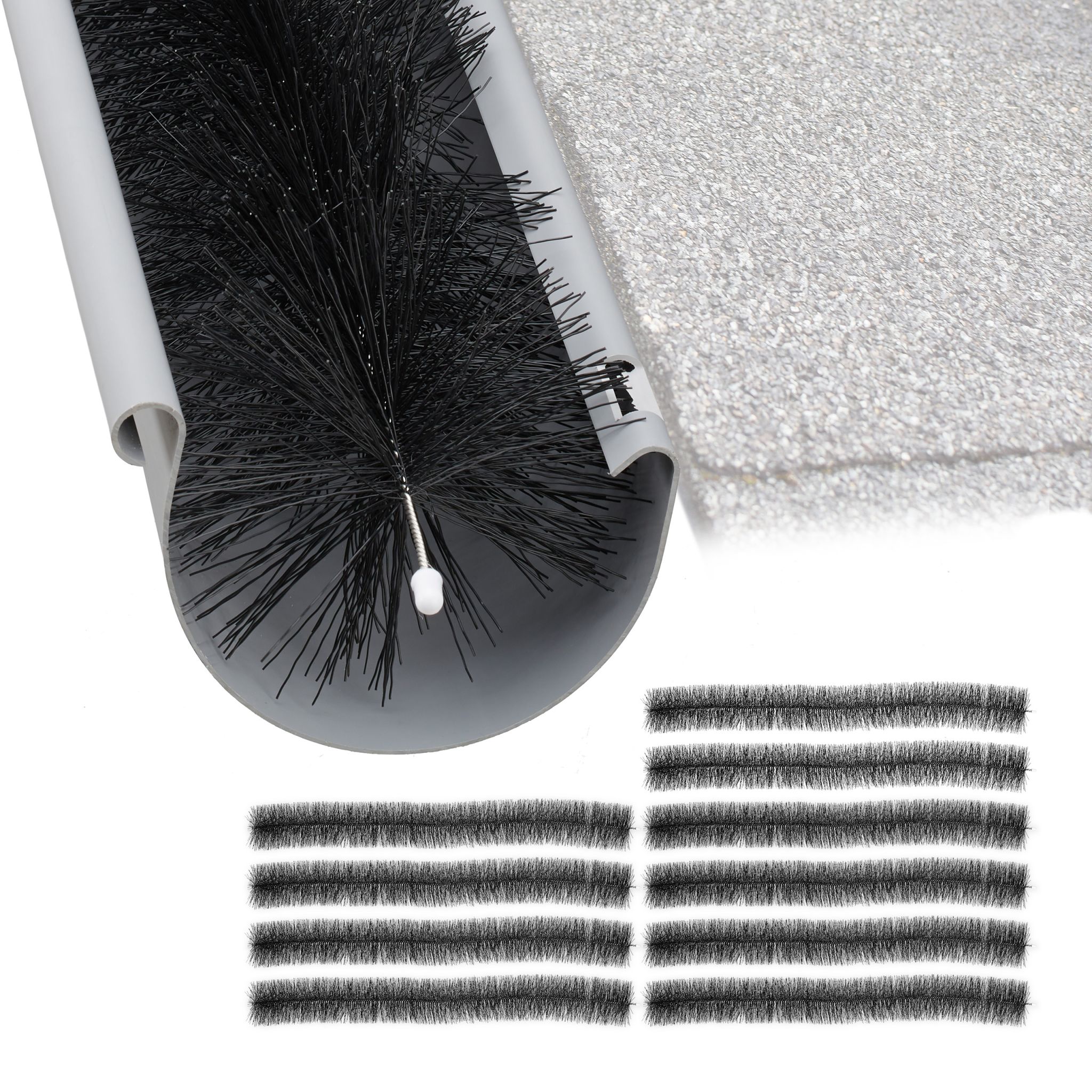 Dachrinnenbürste 12cm 10er-Set Schwarz
