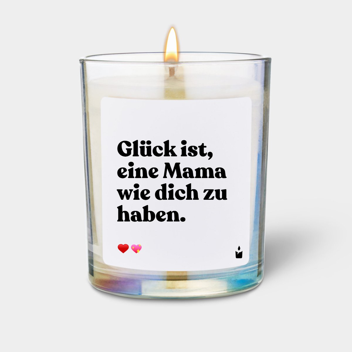 Duftkerze Rainbow Woody Glück ist, eine Mama wie dich zu haben.