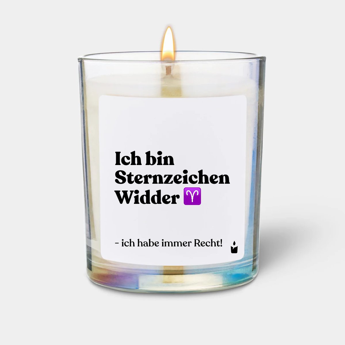 Duftkerze Rainbow Woody Ich bin Sternzeichen Widder - ich habe immer Recht!