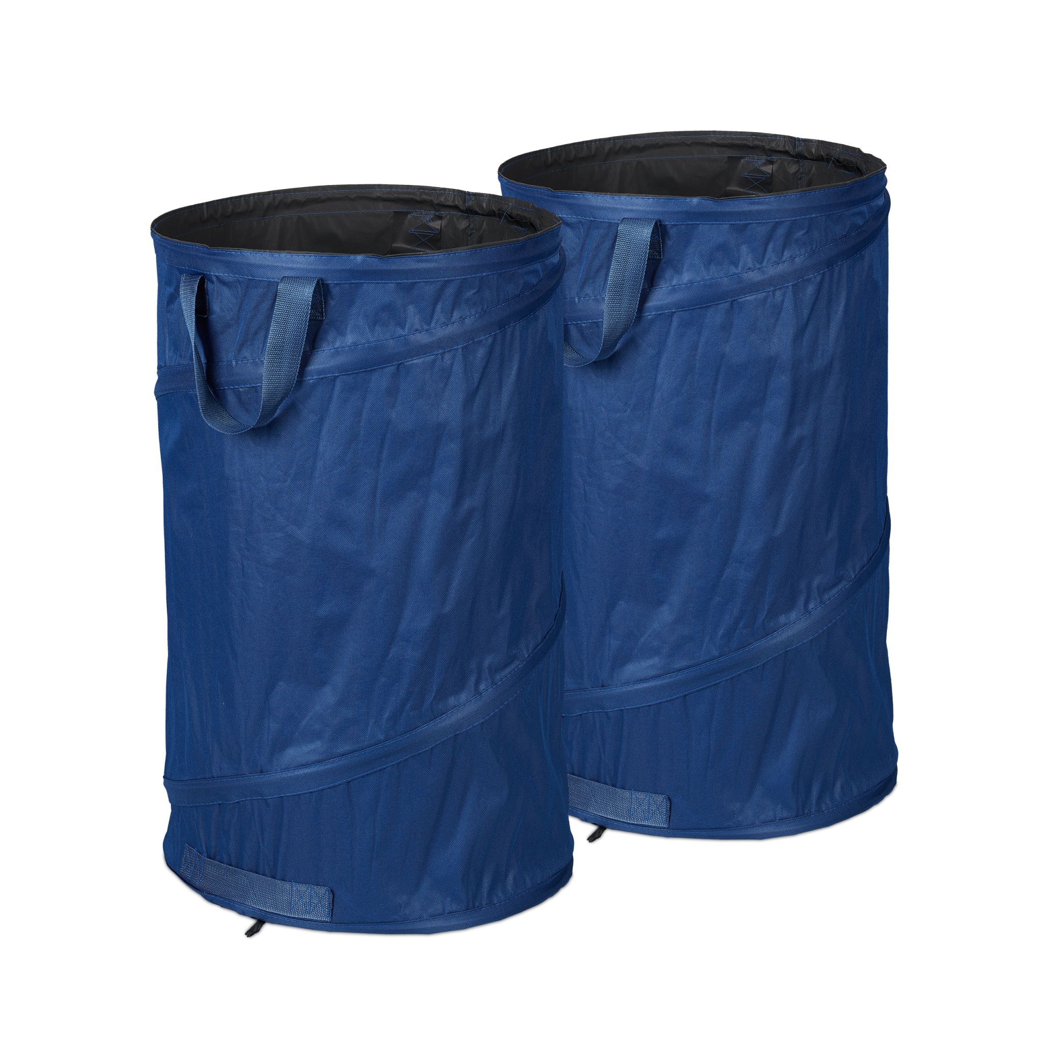 Pop Up Laubsack 120 L 2er-Set Blau-Schwarz