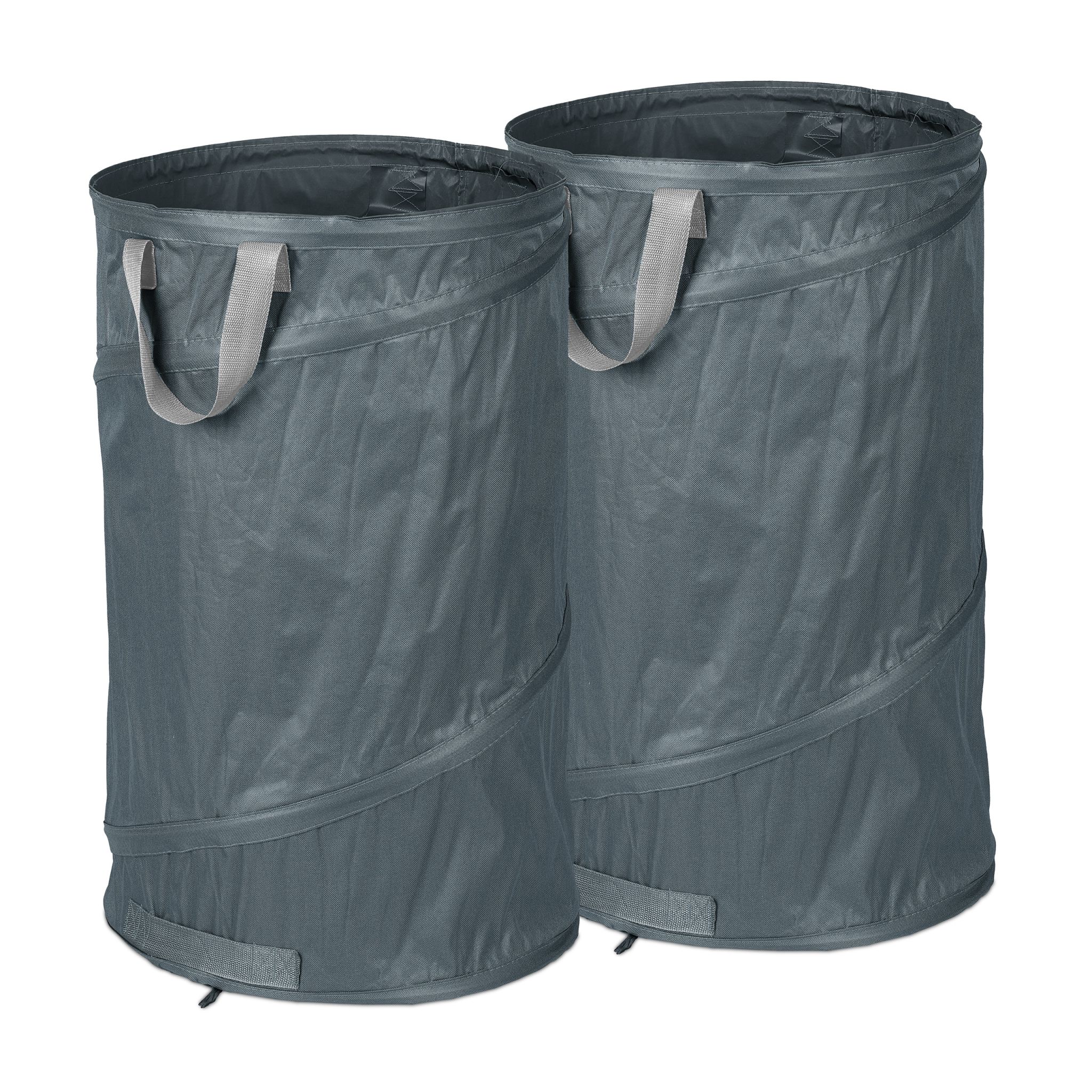 Pop Up Laubsack 120 L 2er-Set Schwarz-Grau