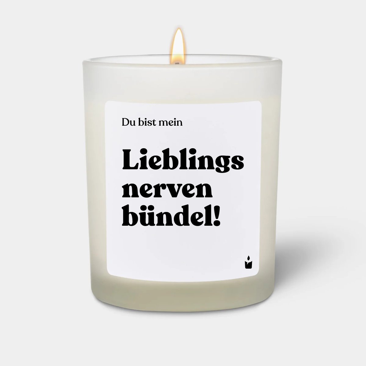 Duftkerze Weiss Woody Du bist mein Lieblingsnervenbündel!