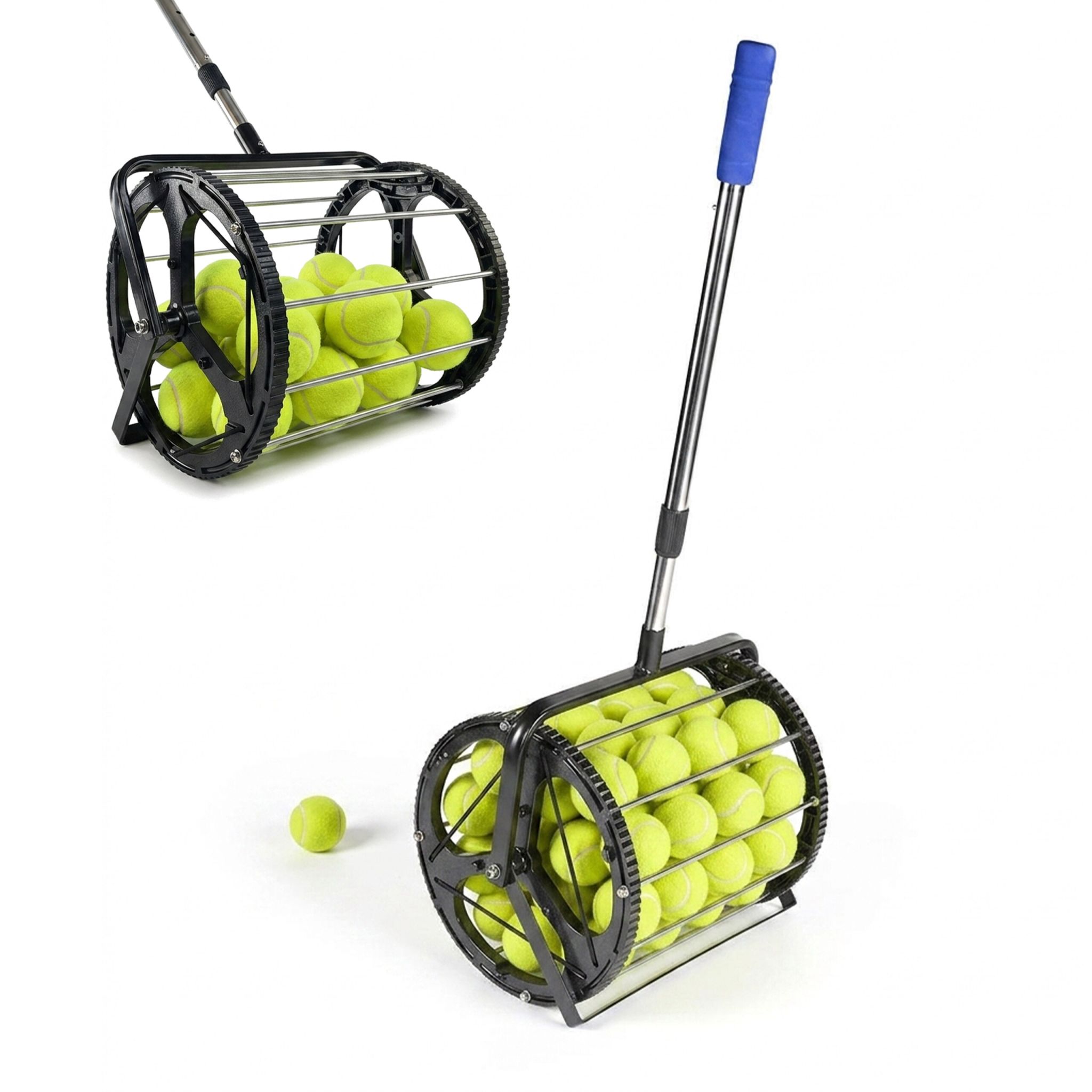 Tennisball Sammler Rollsammler Schwarz-Silber