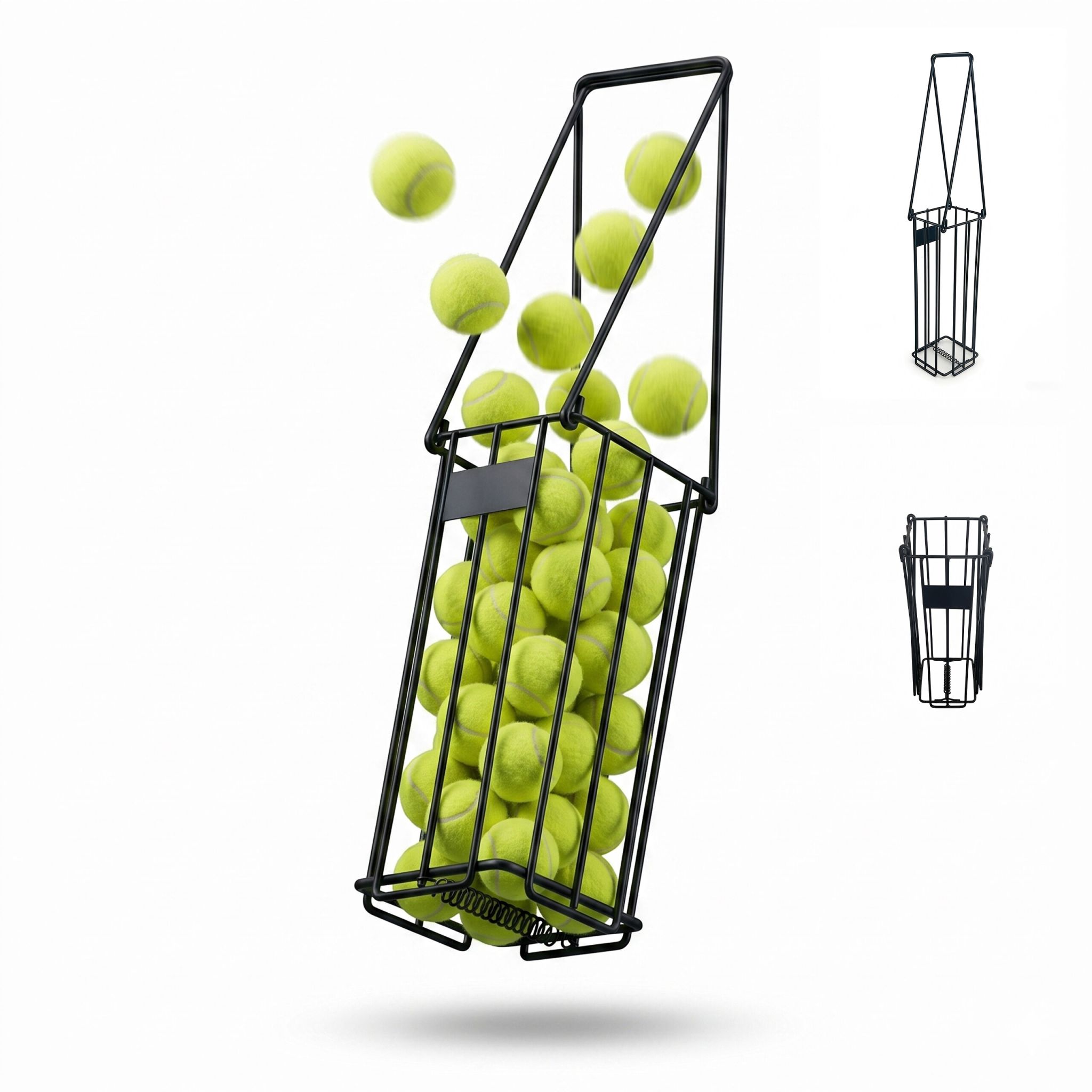 Tennis Korb Metall Schwarz