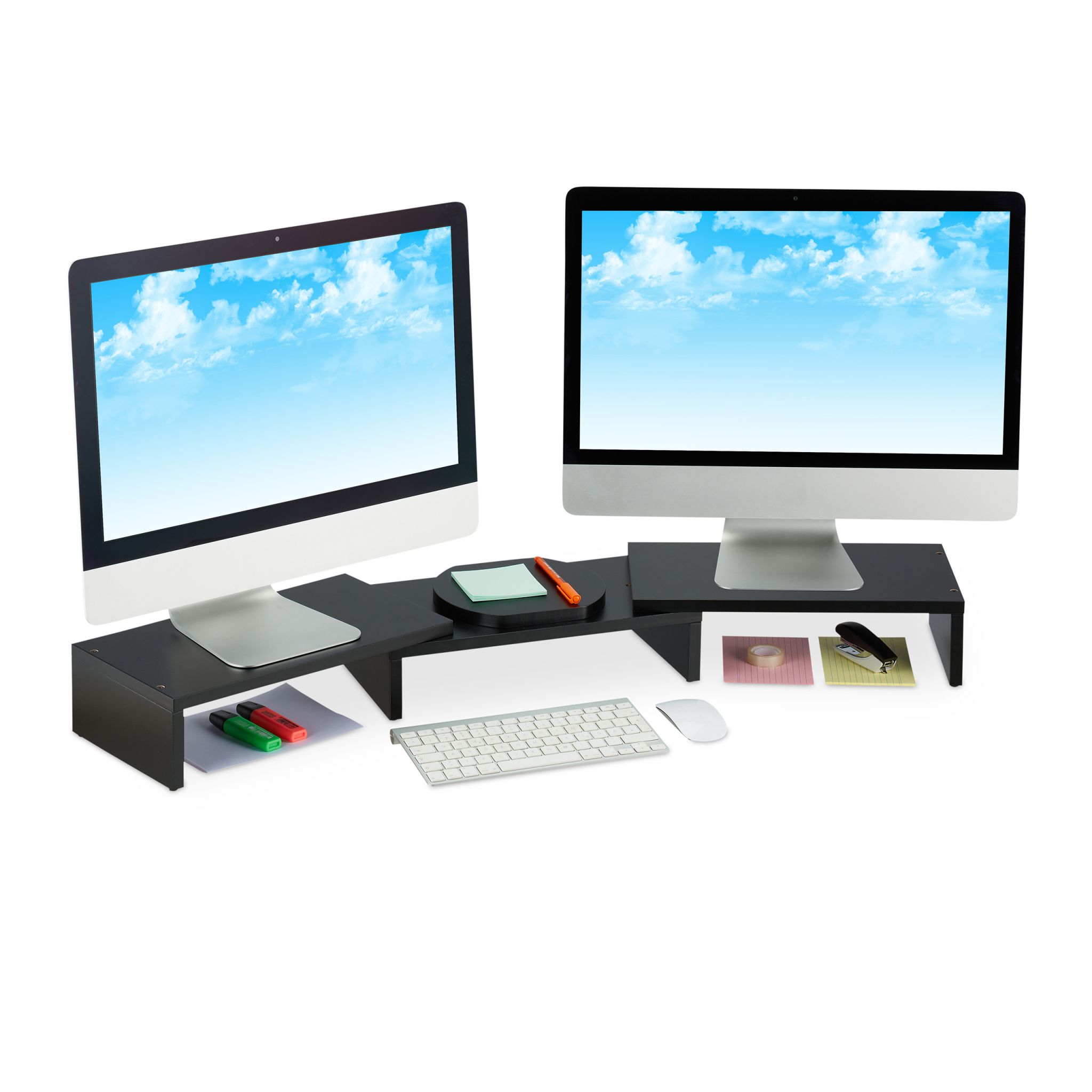 Monitorständer für 2 Monitore Schwarz