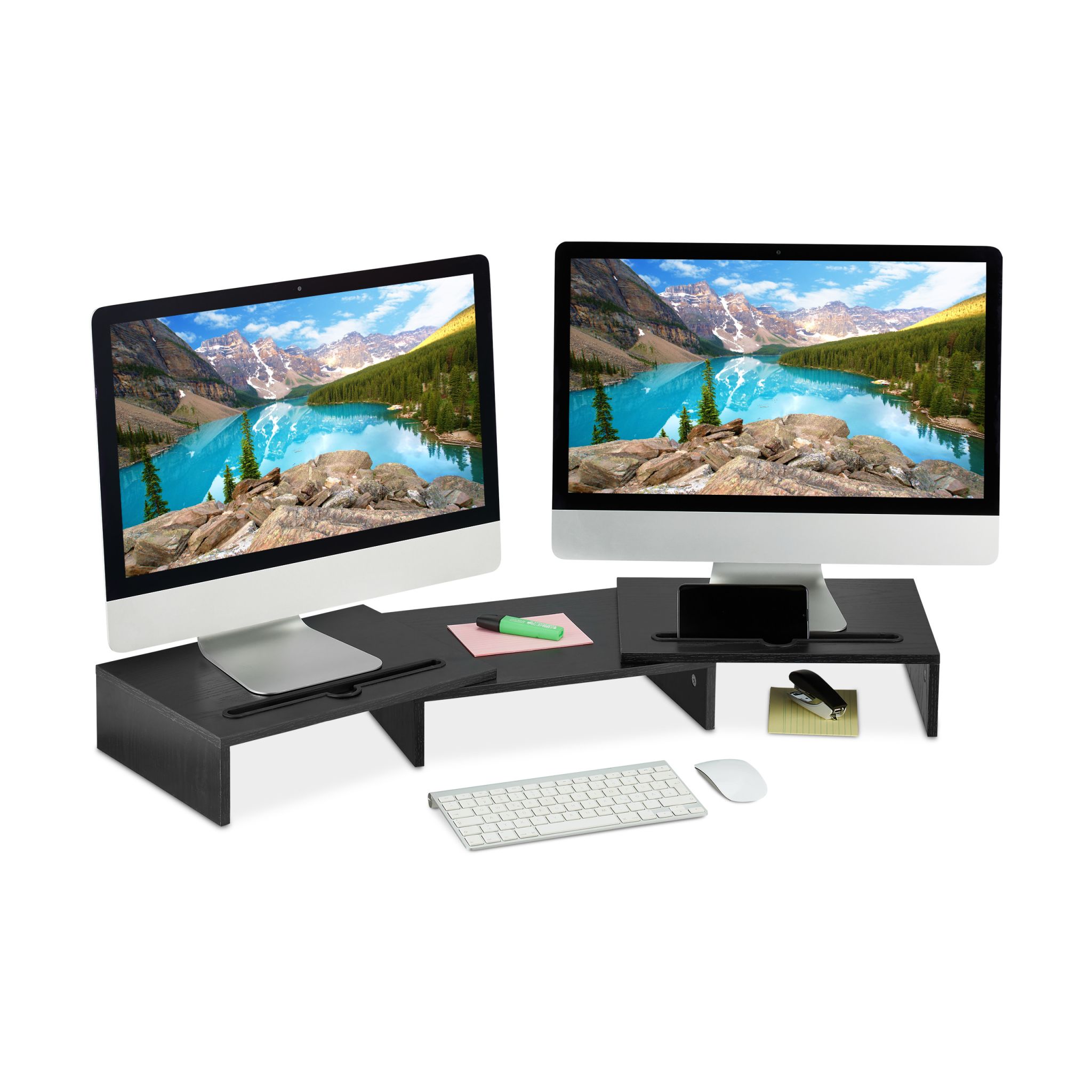 Monitorständer für 2 Monitore Schwarz