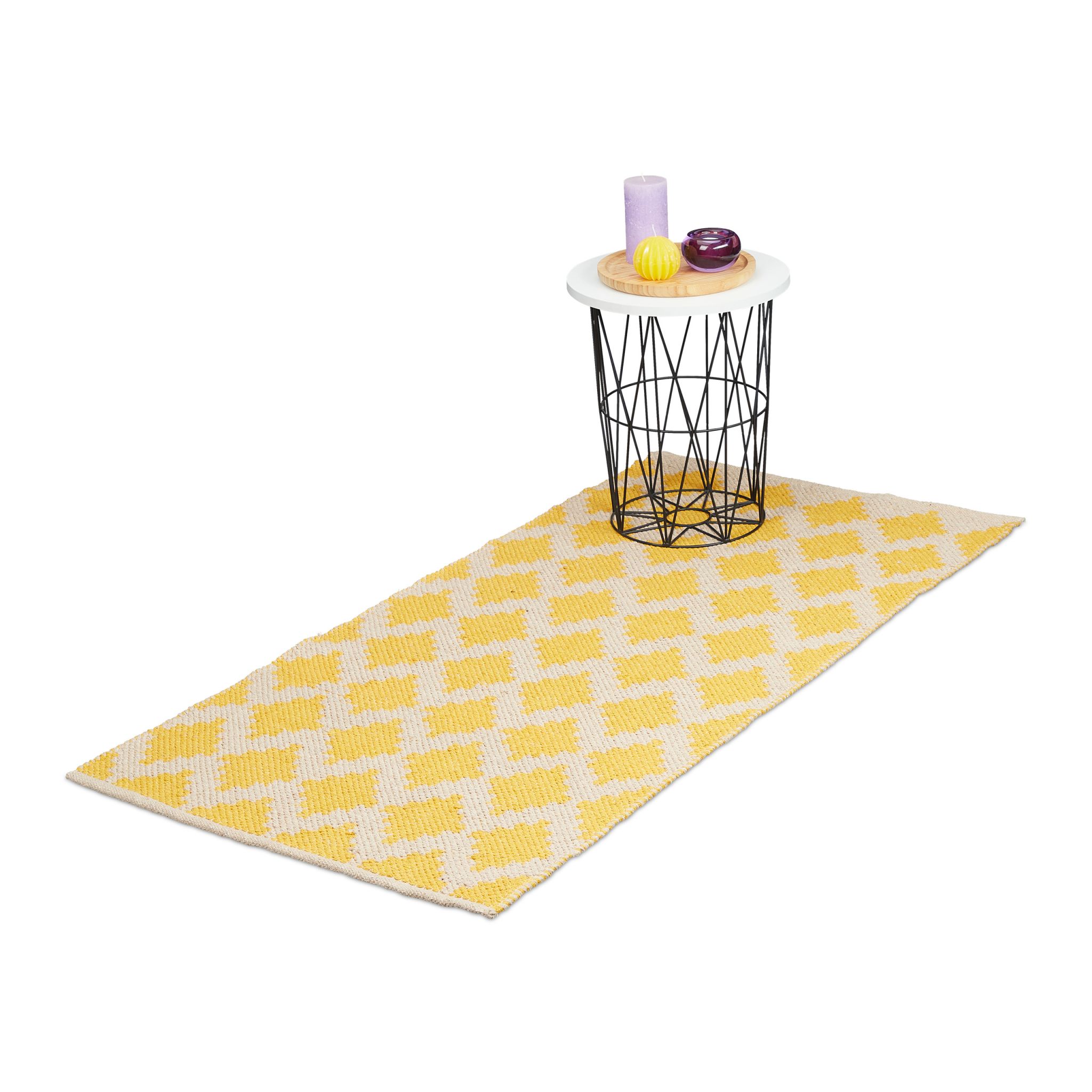 Läufer Baumwolle 70 x 140cm Beige-Gelb