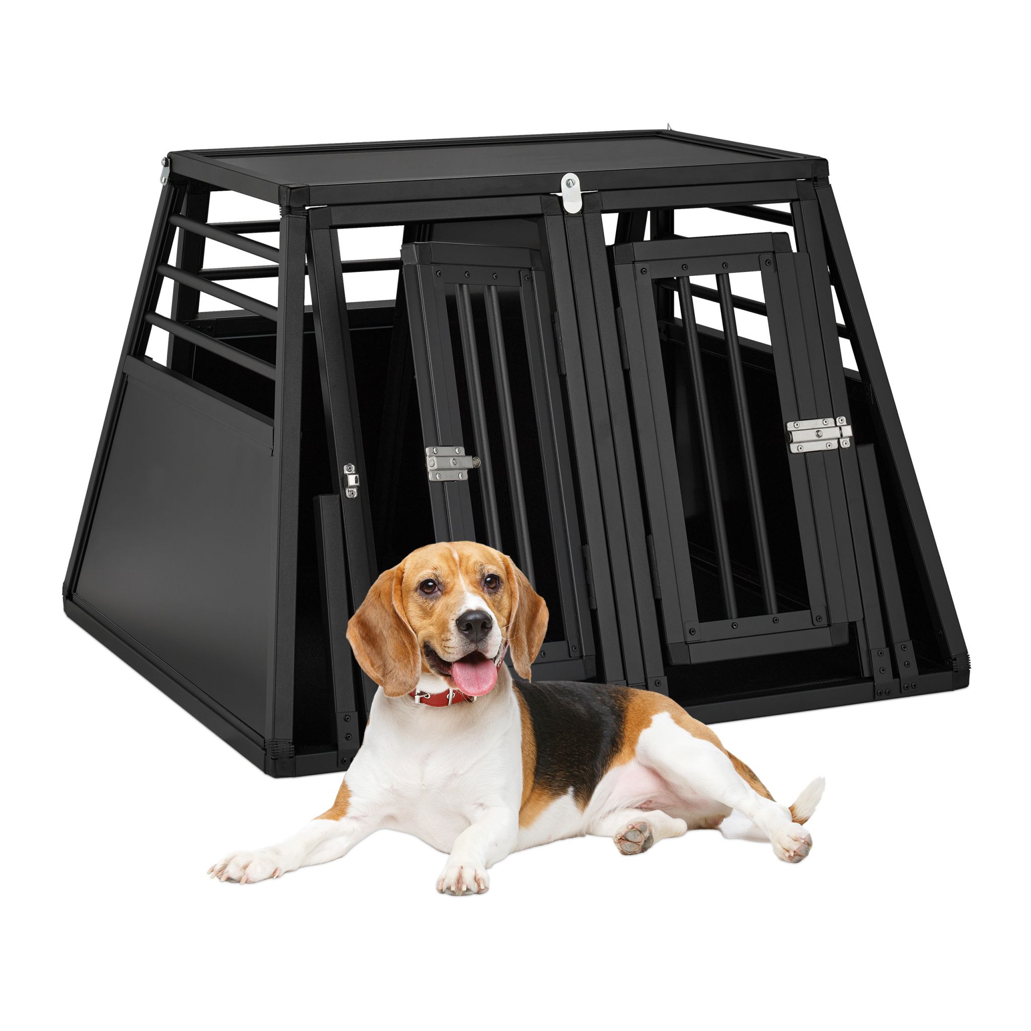 Hundebox Auto mit Trennwand Schwarz