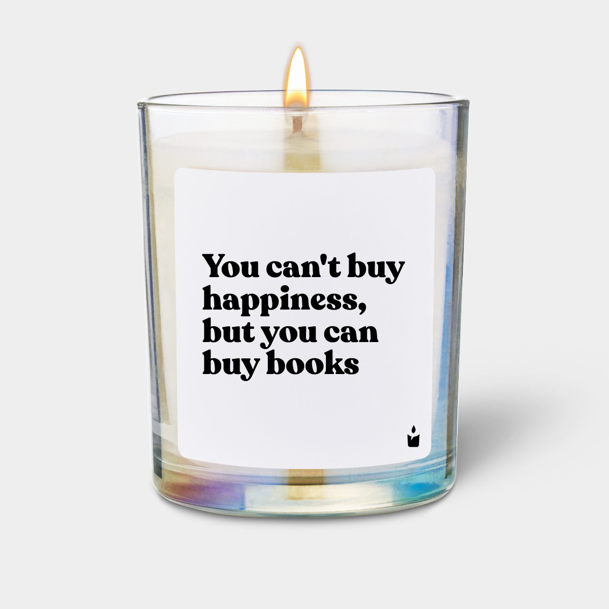 Duftkerze Rainbow Woody You can't buy happiness, but you can buy books