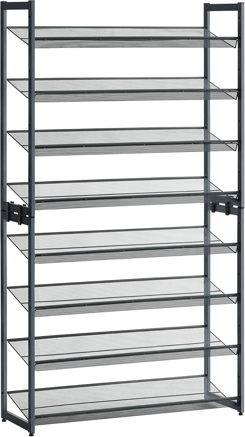 Schuhregal 8-stufig flexibel Grau Eisen