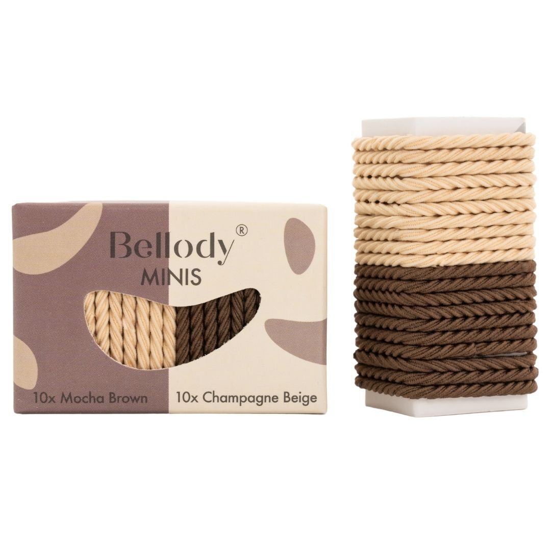 Mini Haargummis Braun Beige 20er Set