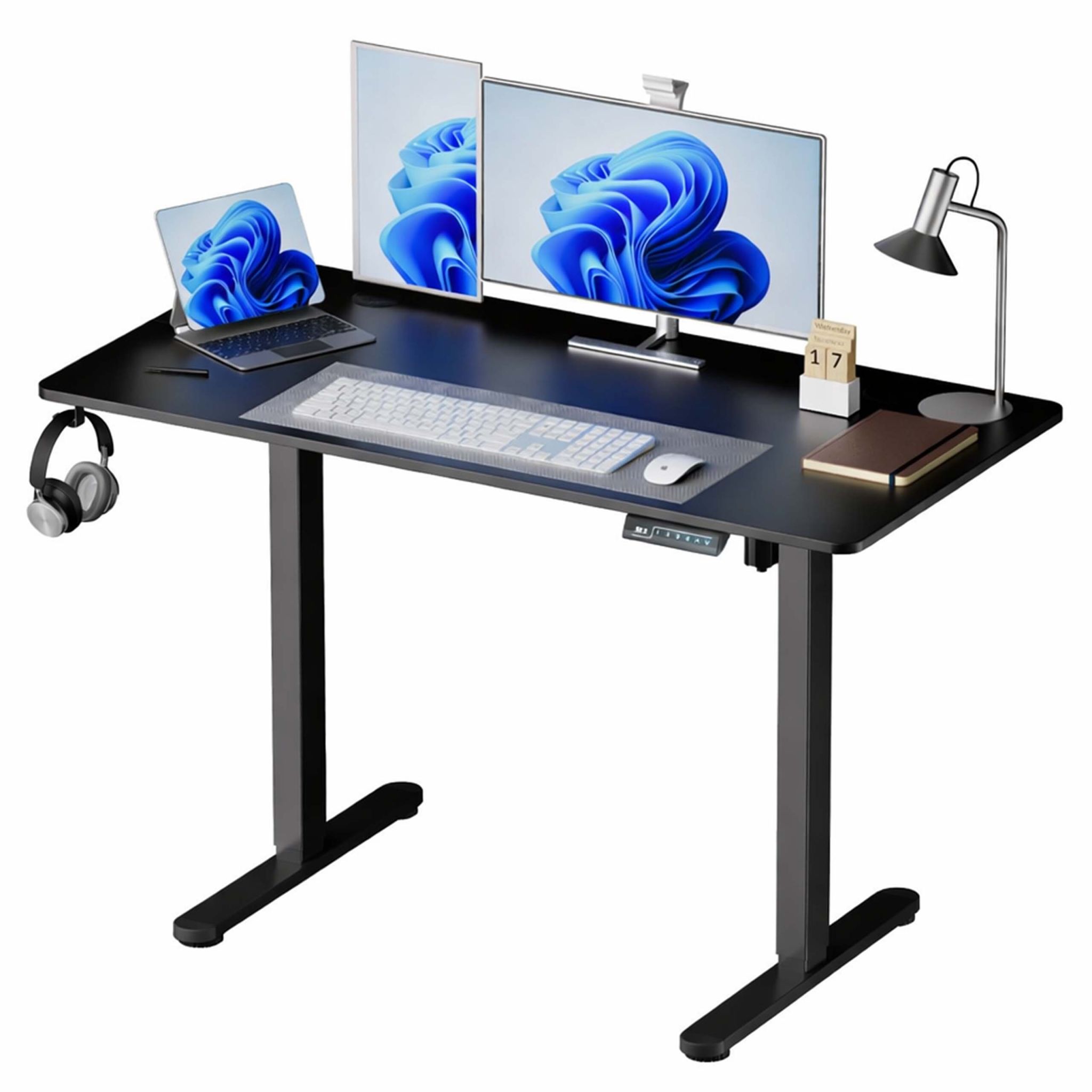 Höhenverstellbarer Schreibtisch Display Schwarz