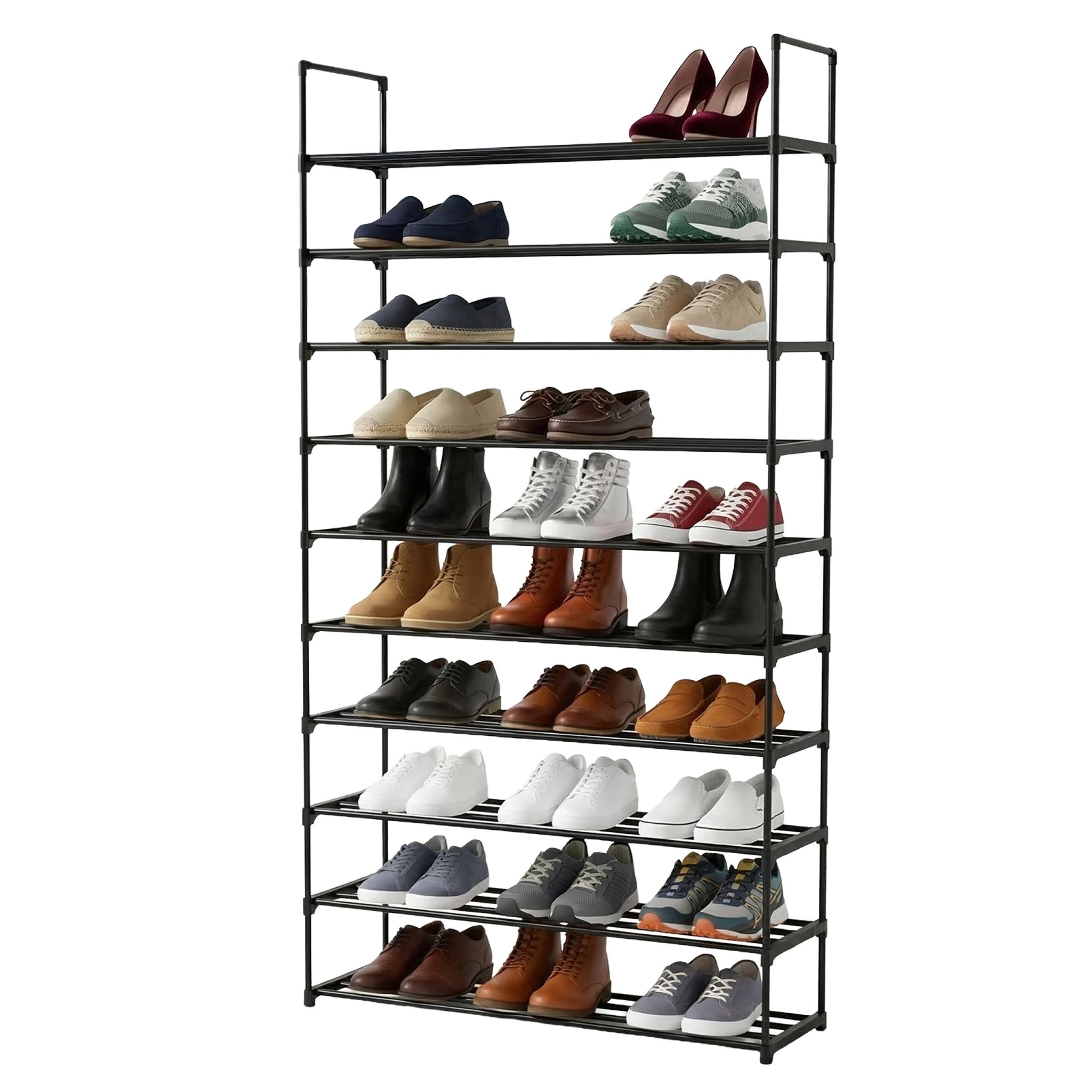 Schuhregal Stecksystem Metall Schwarz