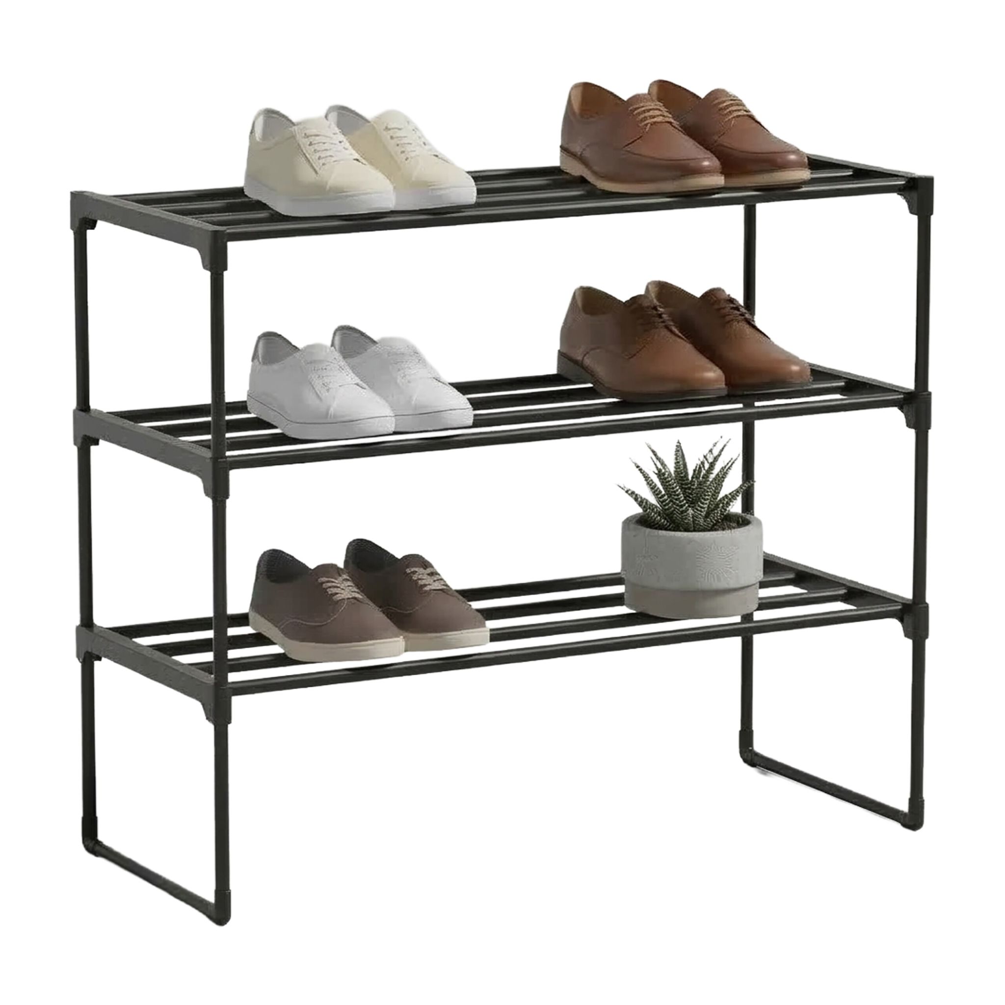Schuhregal Metall Schwarz