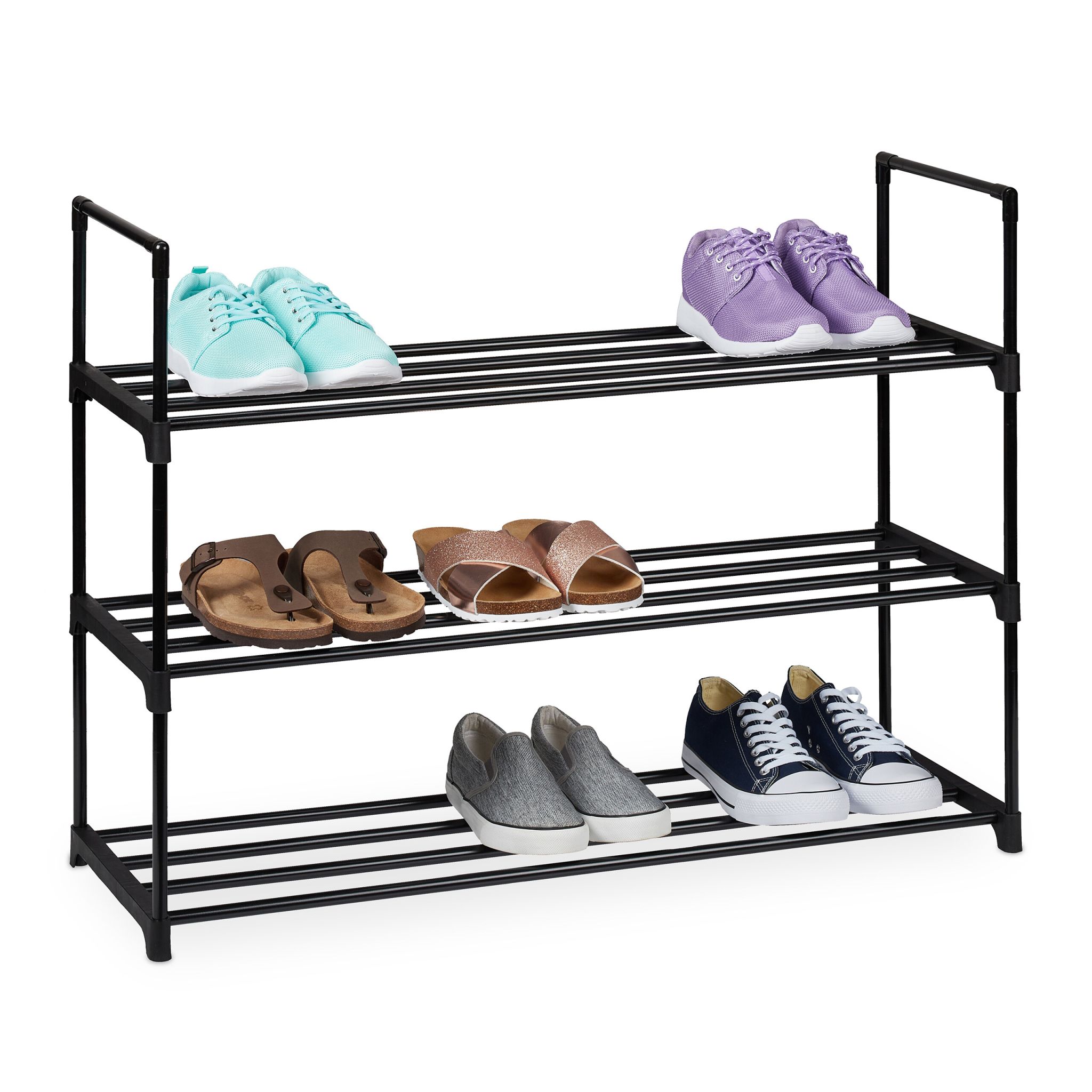 Schuhregal Metall Schwarz