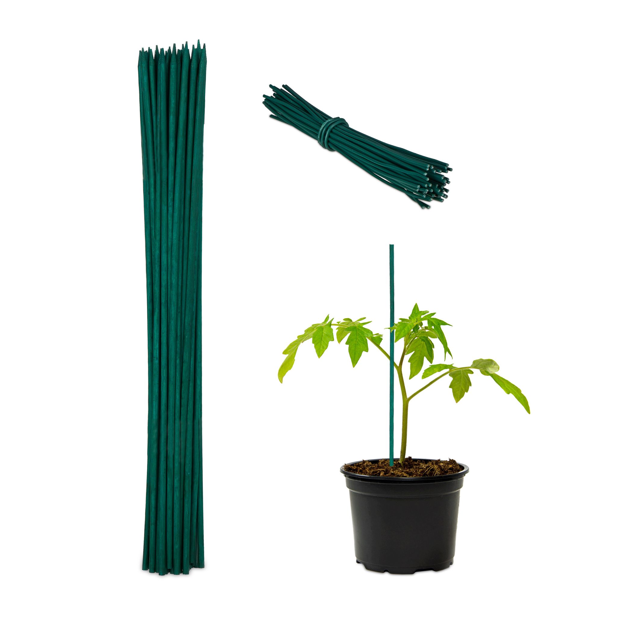 Pflanzstäbe 30cm 50er-Set Dunkelgrün