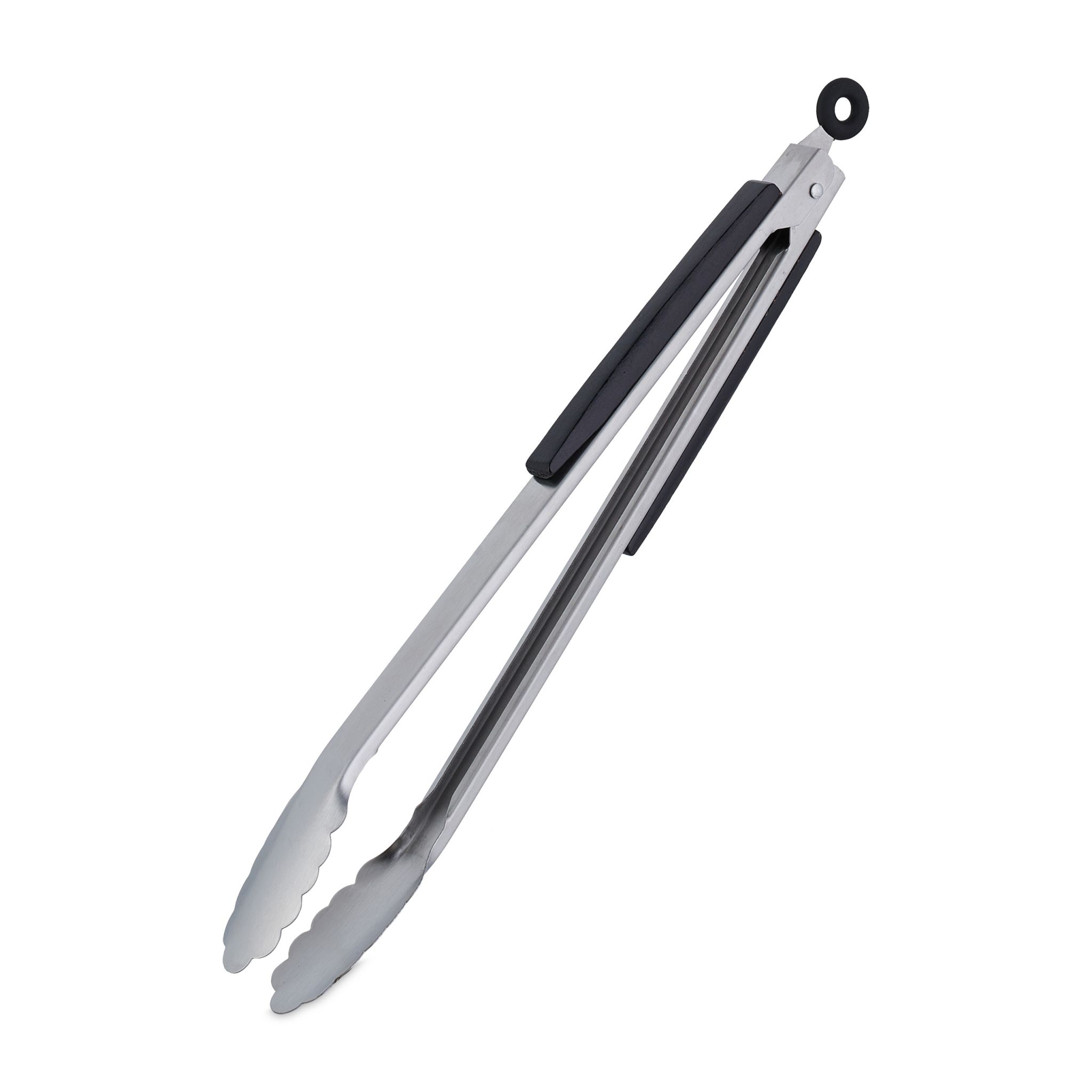 Grillzange Edelstahl Schwarz-Silber