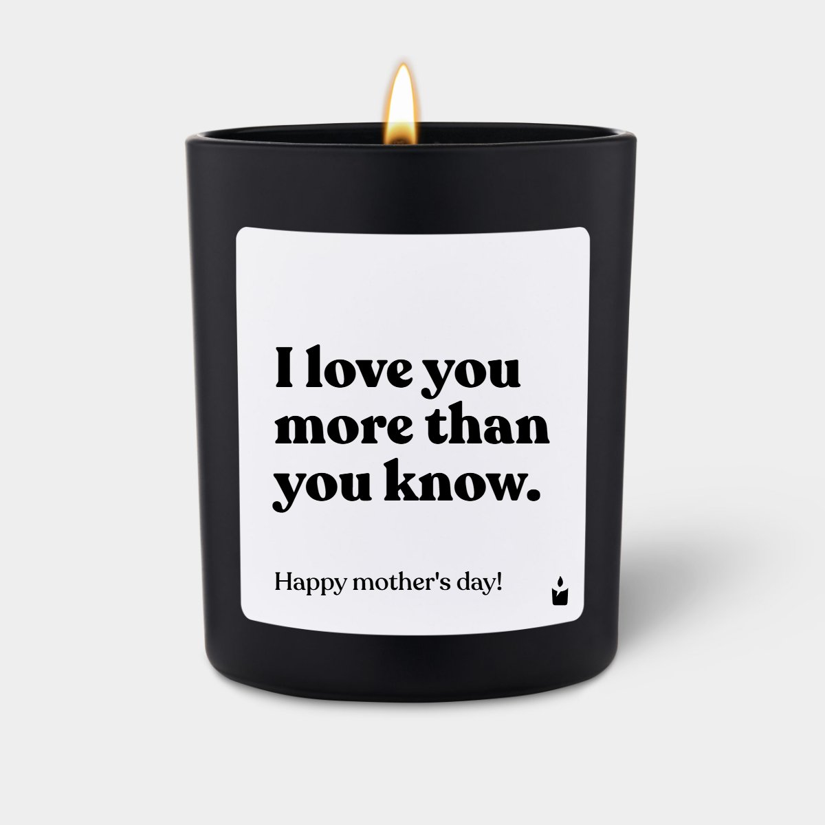 Duftkerze Schwarz Woody I love you more than you know.