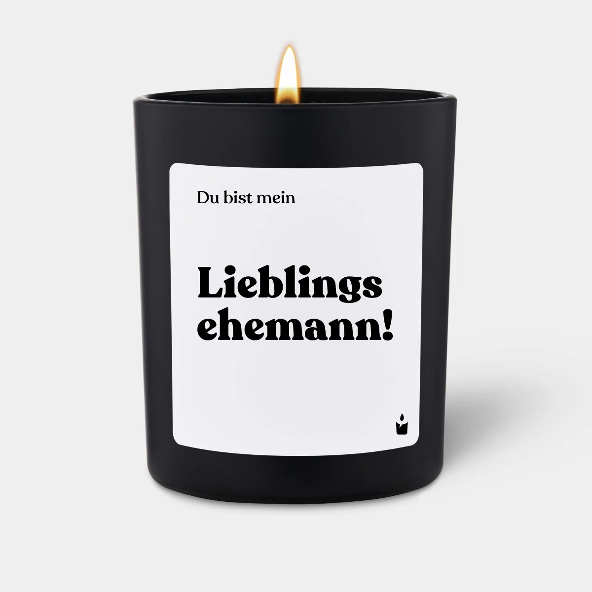 Duftkerze Schwarz Woody Du bist meine Lieblingsehemann!