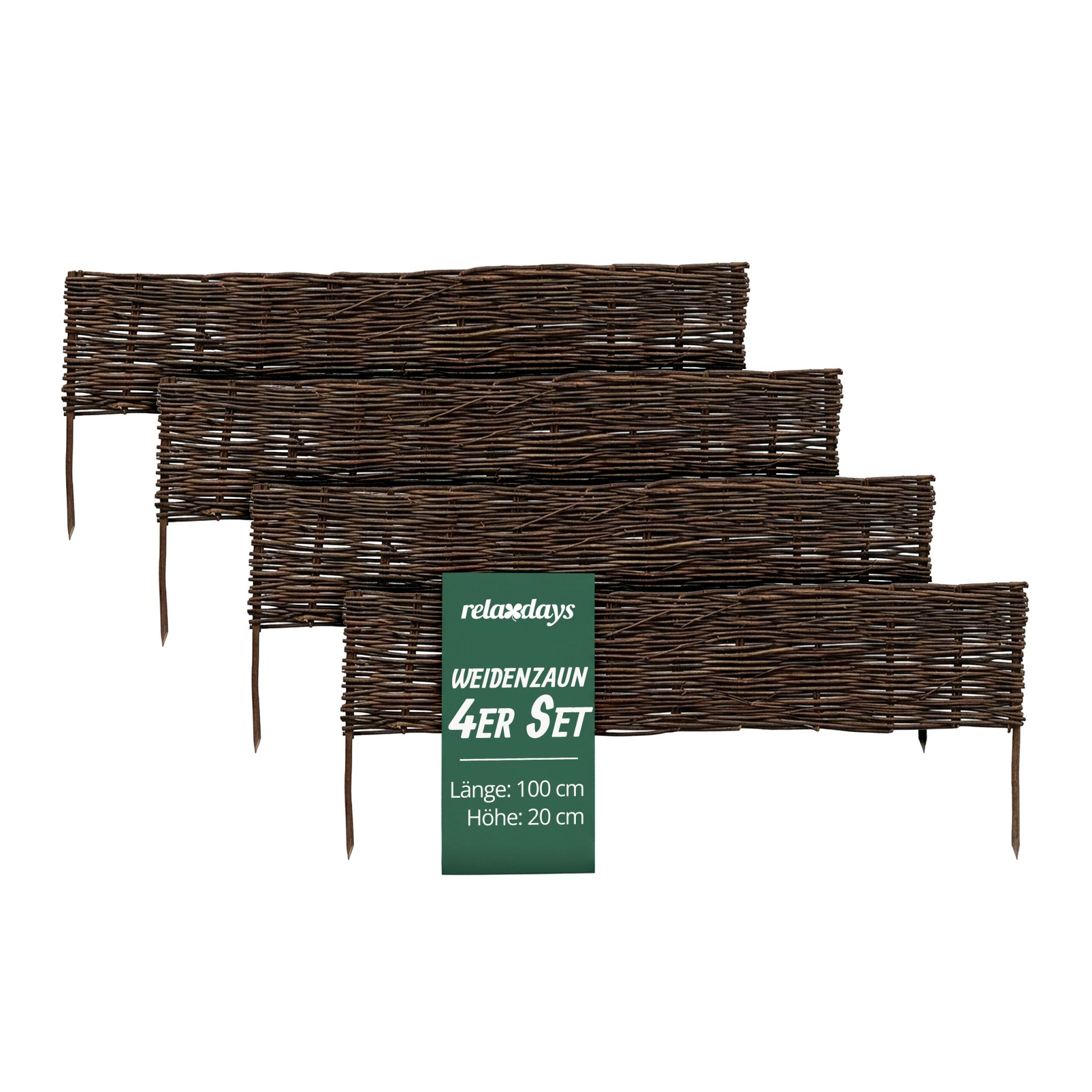 Beeteinfassung Weide Set Braun