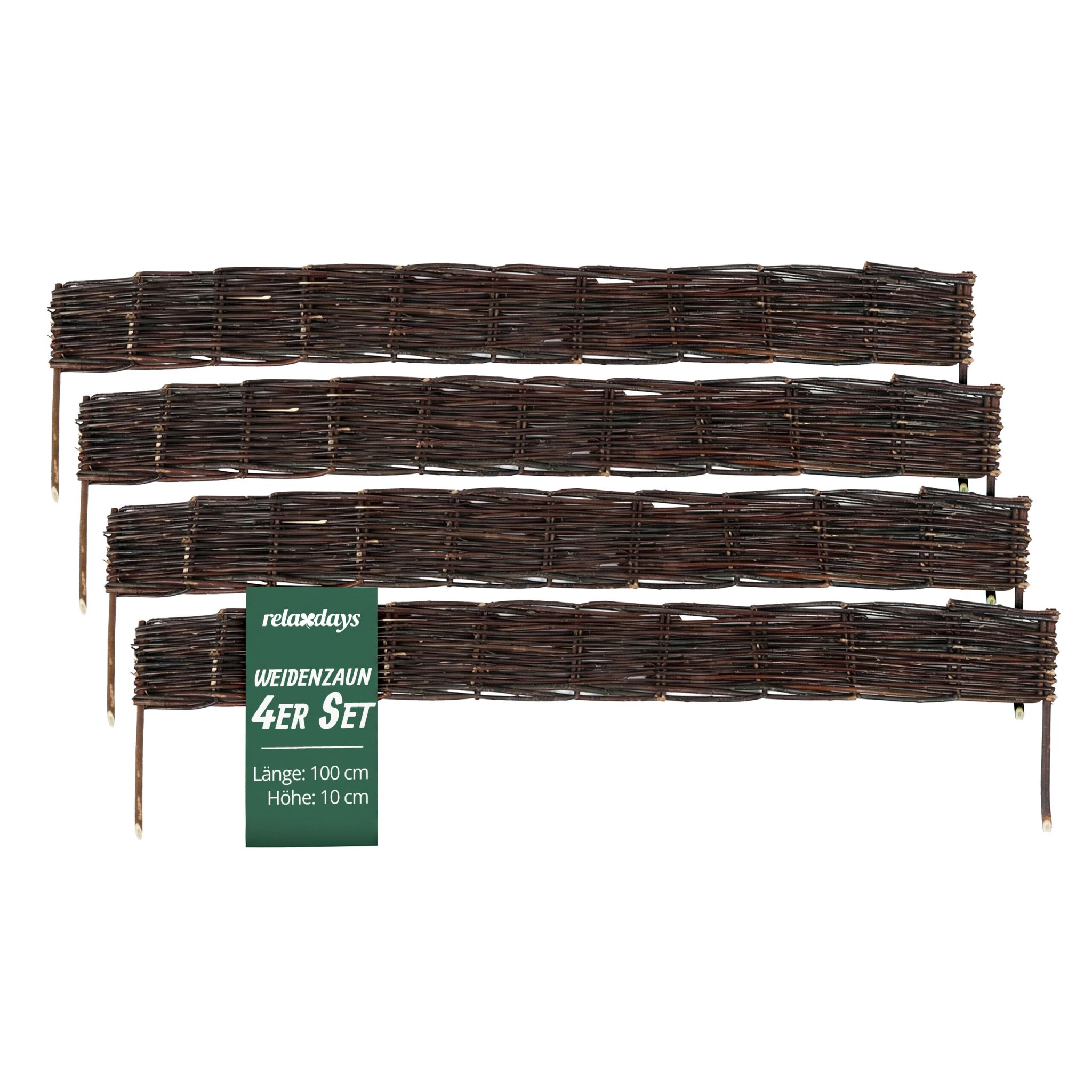 Beeteinfassung Weide Set Braun