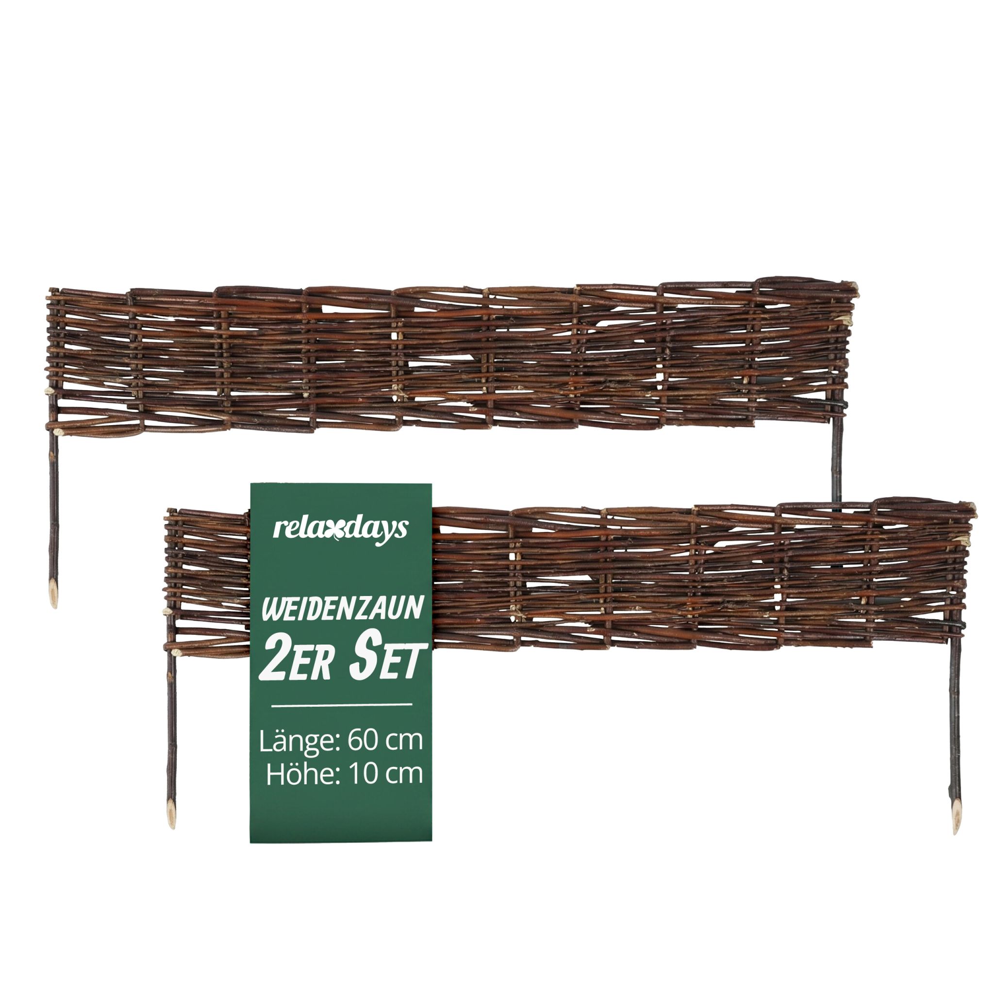 Beeteinfassung Weide Set Braun