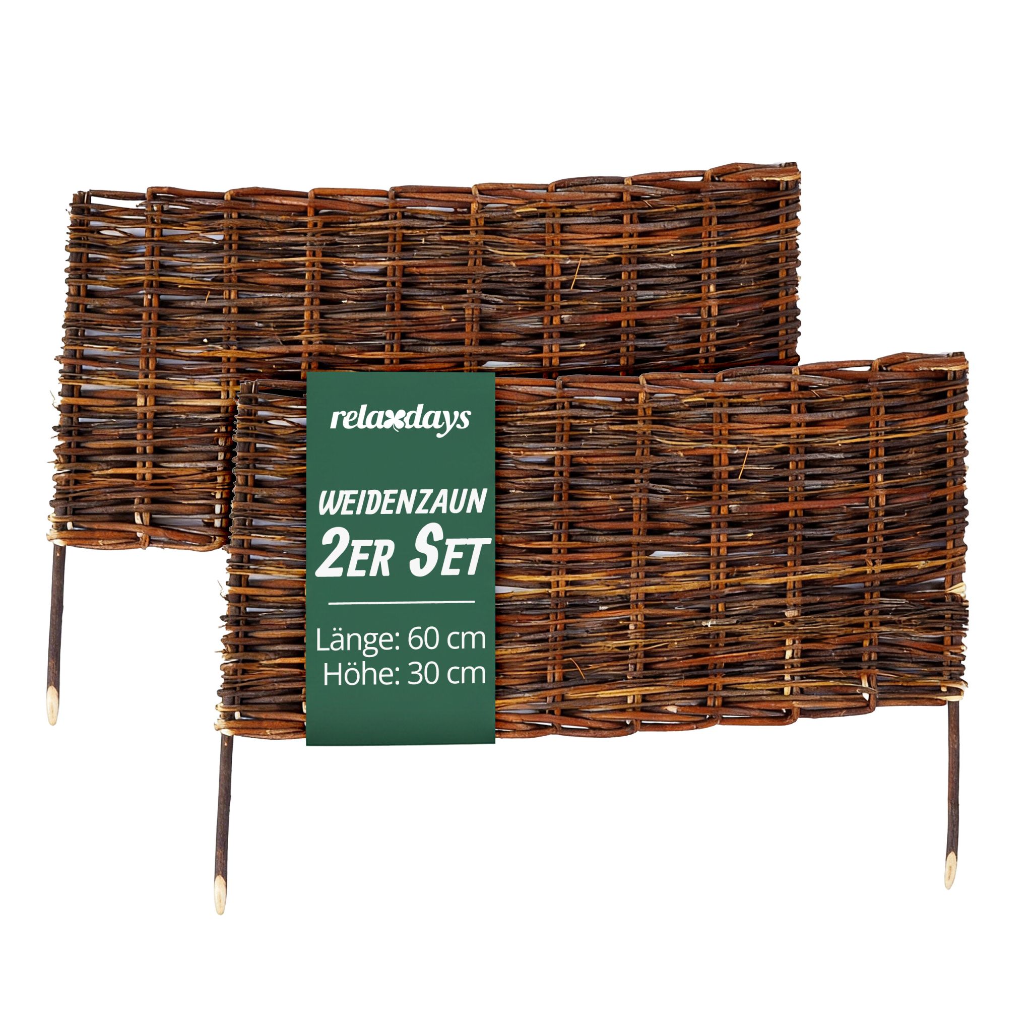 Beeteinfassung Weide Set Braun