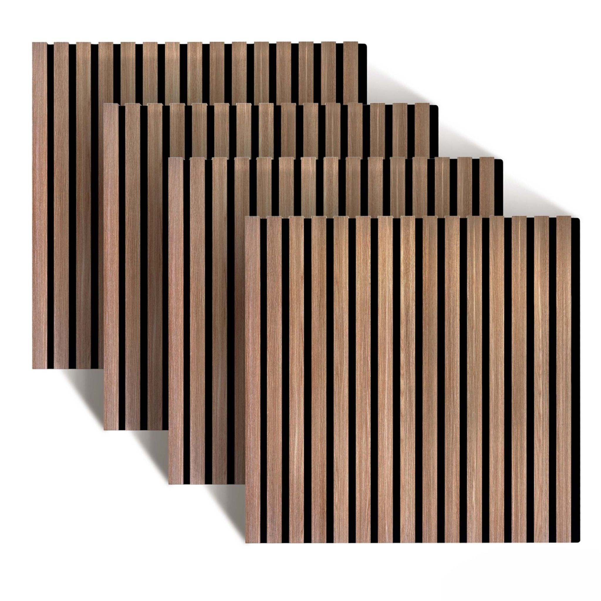Akustikpaneele 60 x 60cm 4er-Set Braun